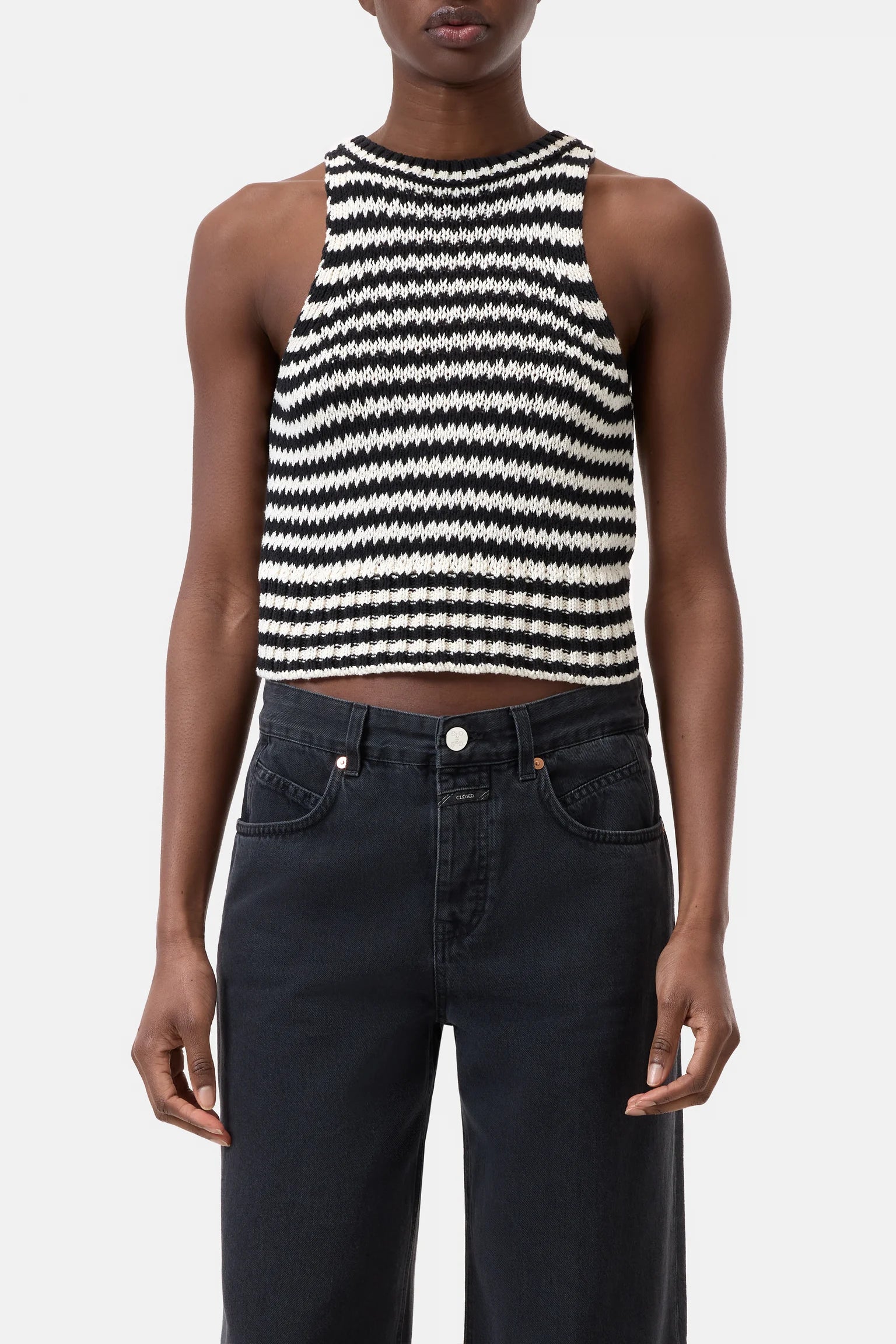 Closed Stripe Tank Top - Black / White Women's Tops - Sloane Boutique