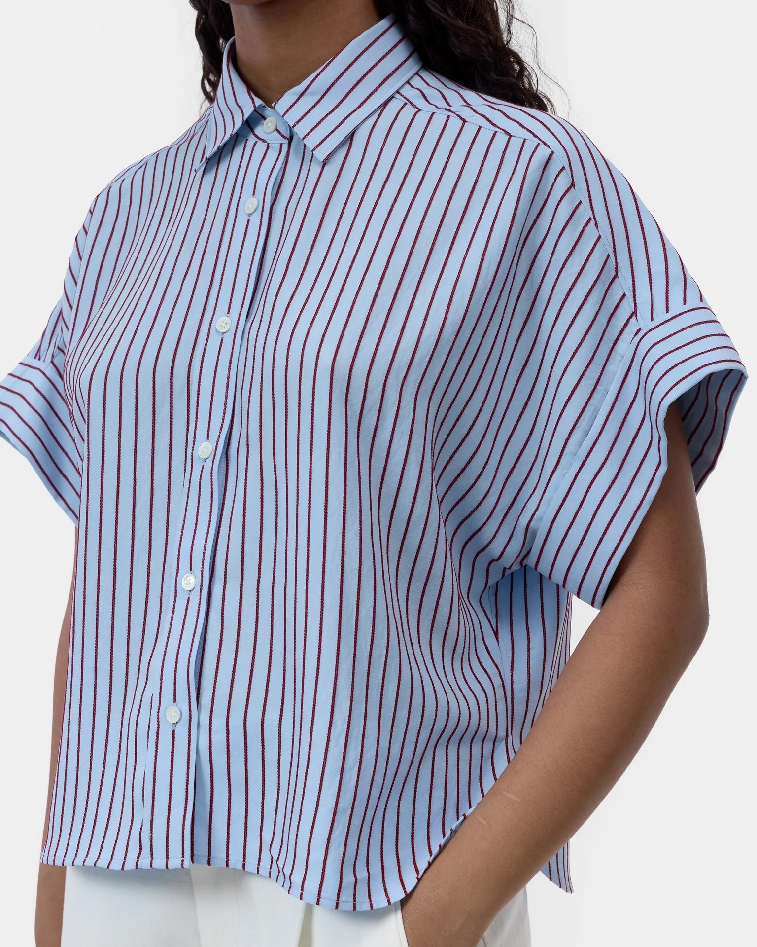 CLOSED Turn-Up Shirt - Dove Blue Women's Tops - Sloane Boutique