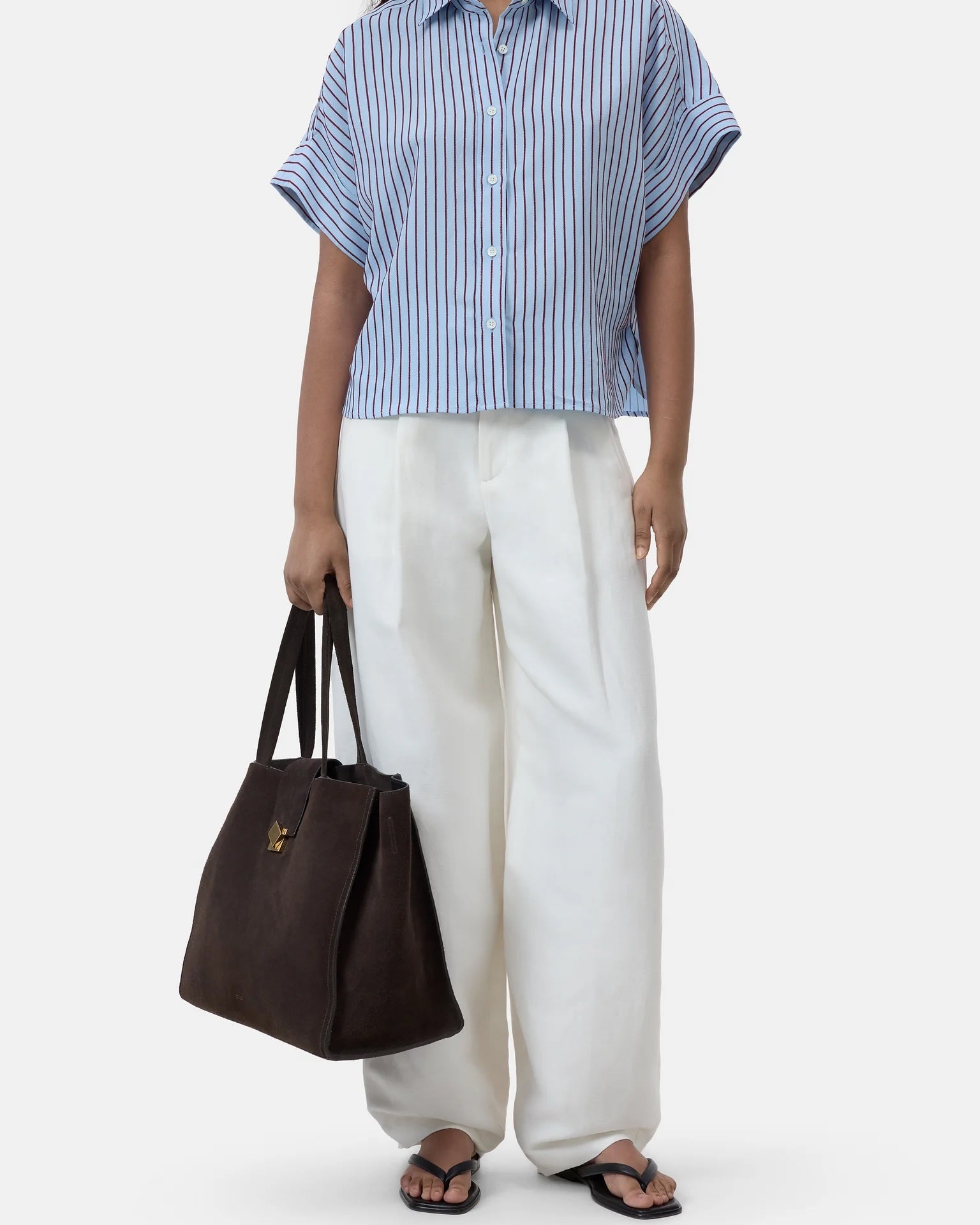 CLOSED Turn-Up Shirt - Dove Blue Women's Tops - Sloane Boutique