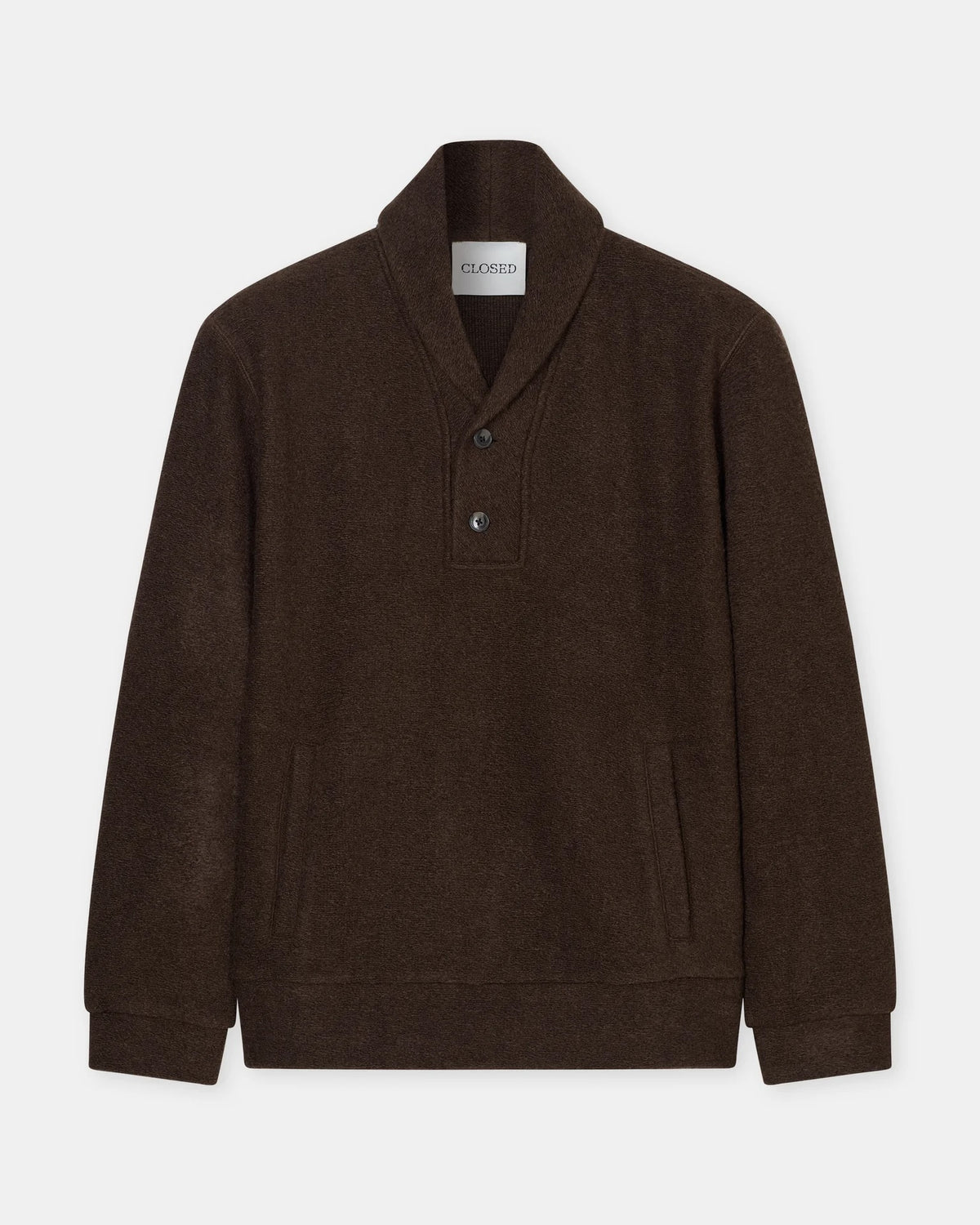 Closed Wool Fleece Sweatshirt - Espresso Brown Men's Tops - Sloane Boutique