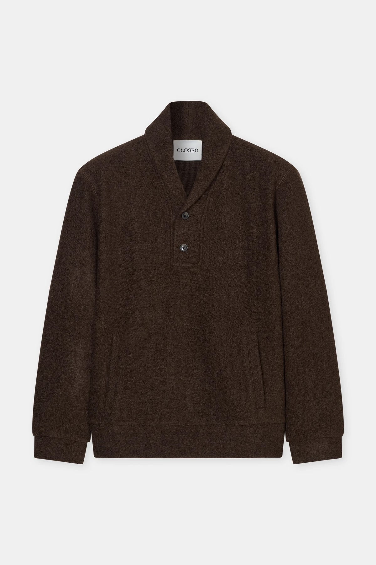 Closed Wool Fleece Sweatshirt - Espresso Brown Men's Tops - Sloane Boutique