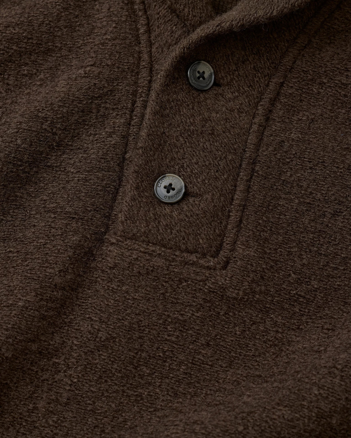 Closed Wool Fleece Sweatshirt - Espresso Brown Men's Tops - Sloane Boutique