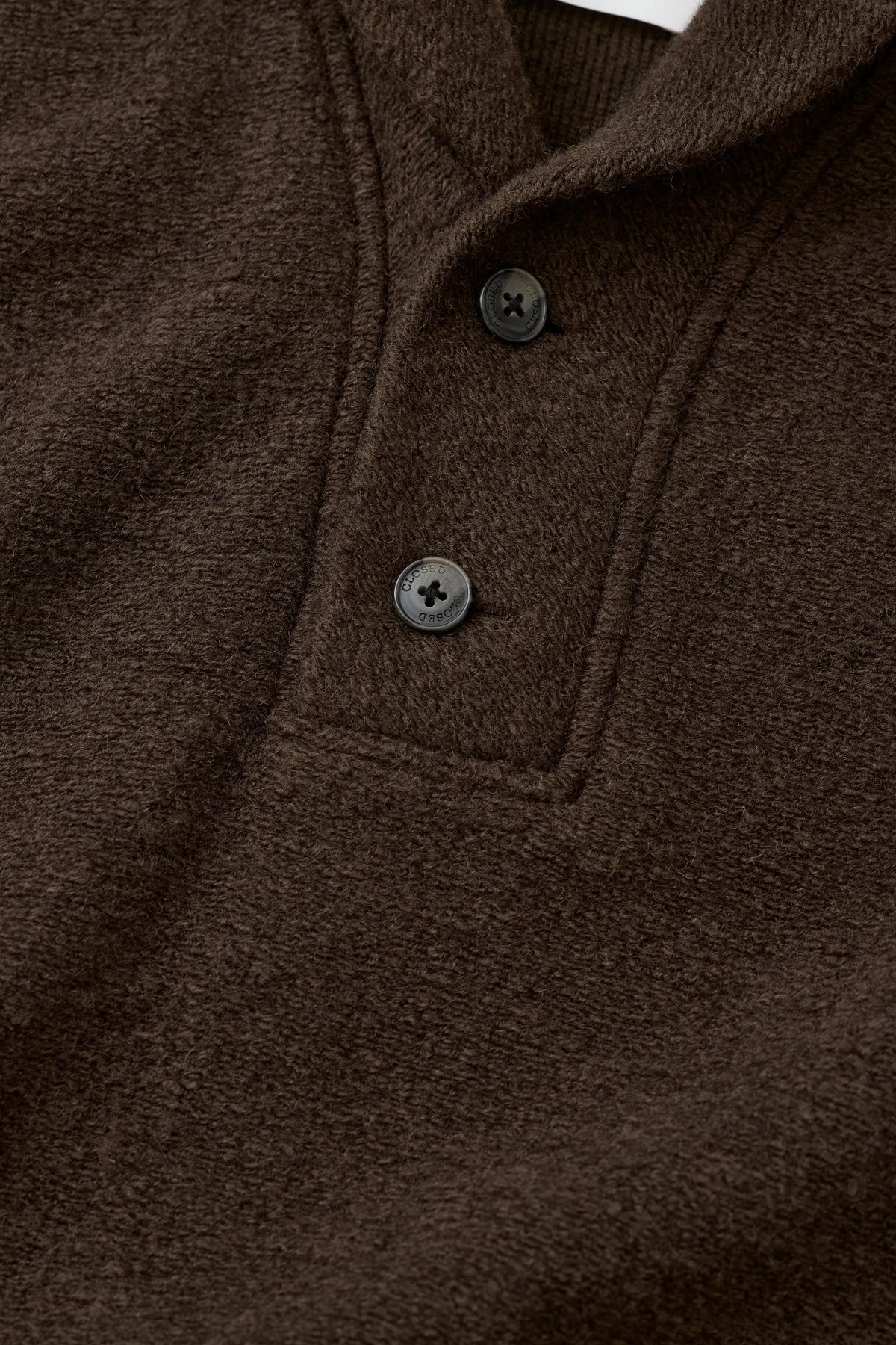 Closed Wool Fleece Sweatshirt - Espresso Brown Men's Tops - Sloane Boutique