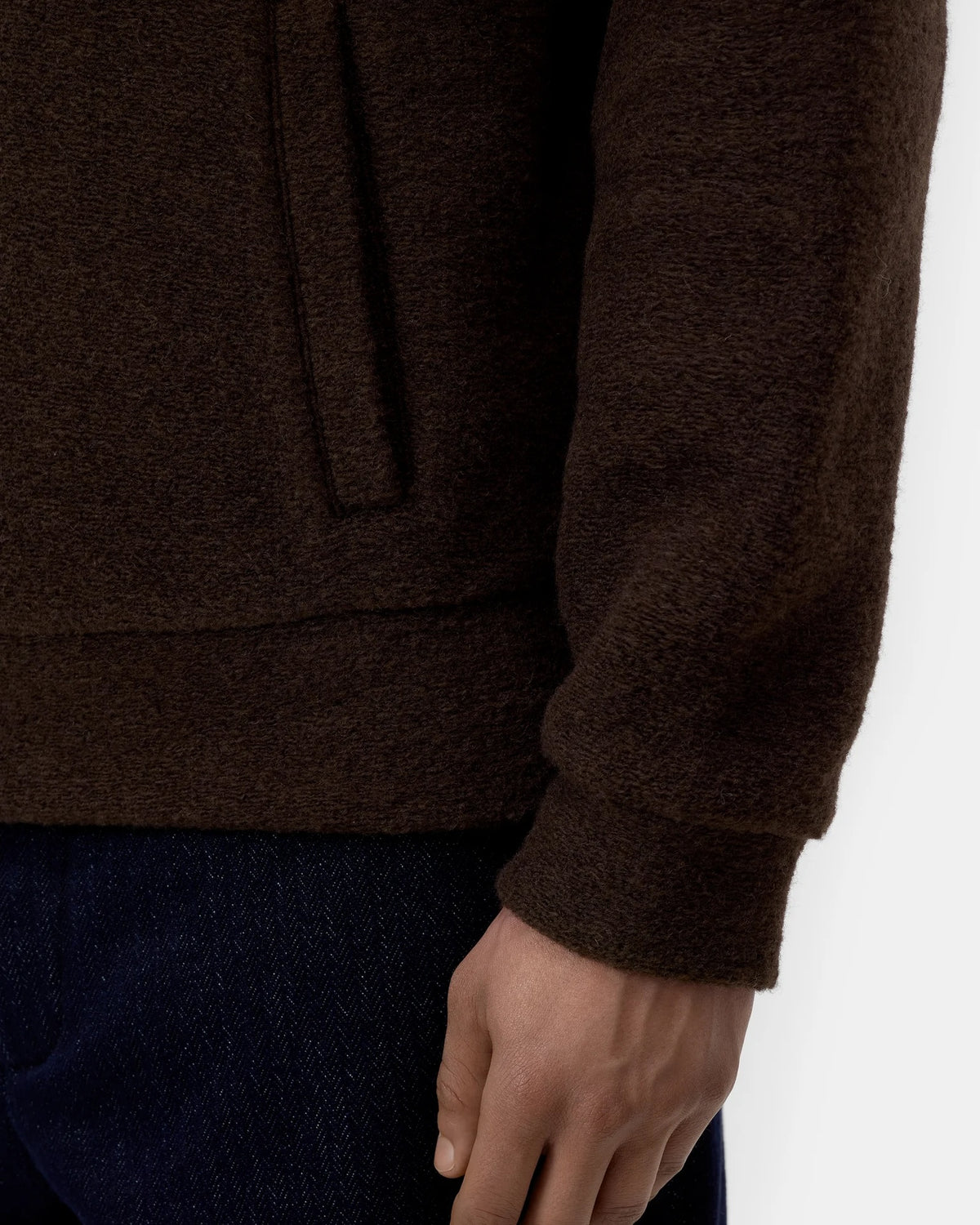 Closed Wool Fleece Sweatshirt - Espresso Brown Men's Tops - Sloane Boutique
