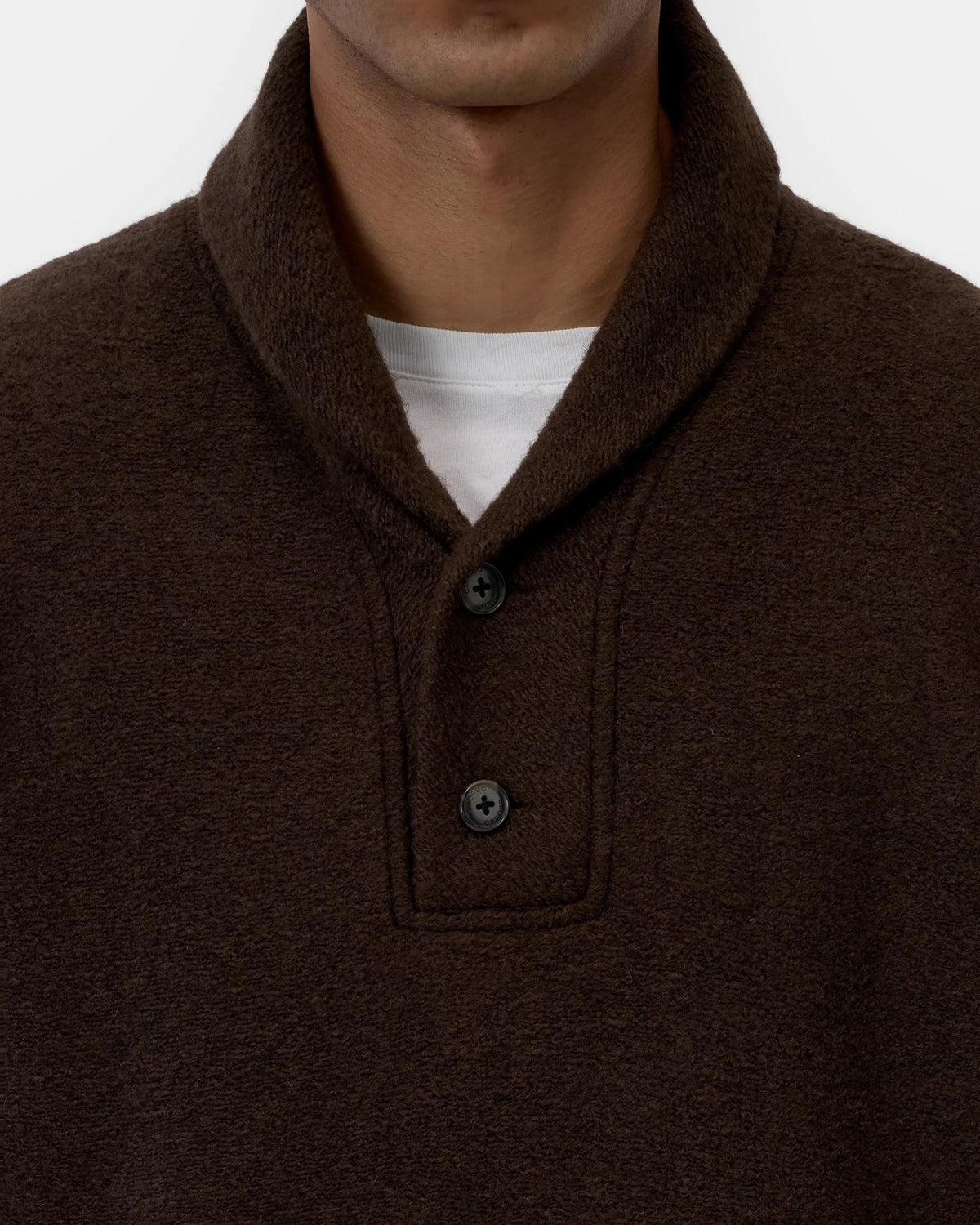 Closed Wool Fleece Sweatshirt - Espresso Brown Men's Tops - Sloane Boutique