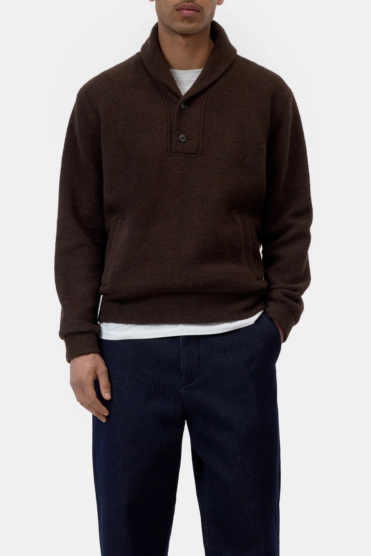 Closed Wool Fleece Sweatshirt - Espresso Brown Men's Tops - Sloane Boutique