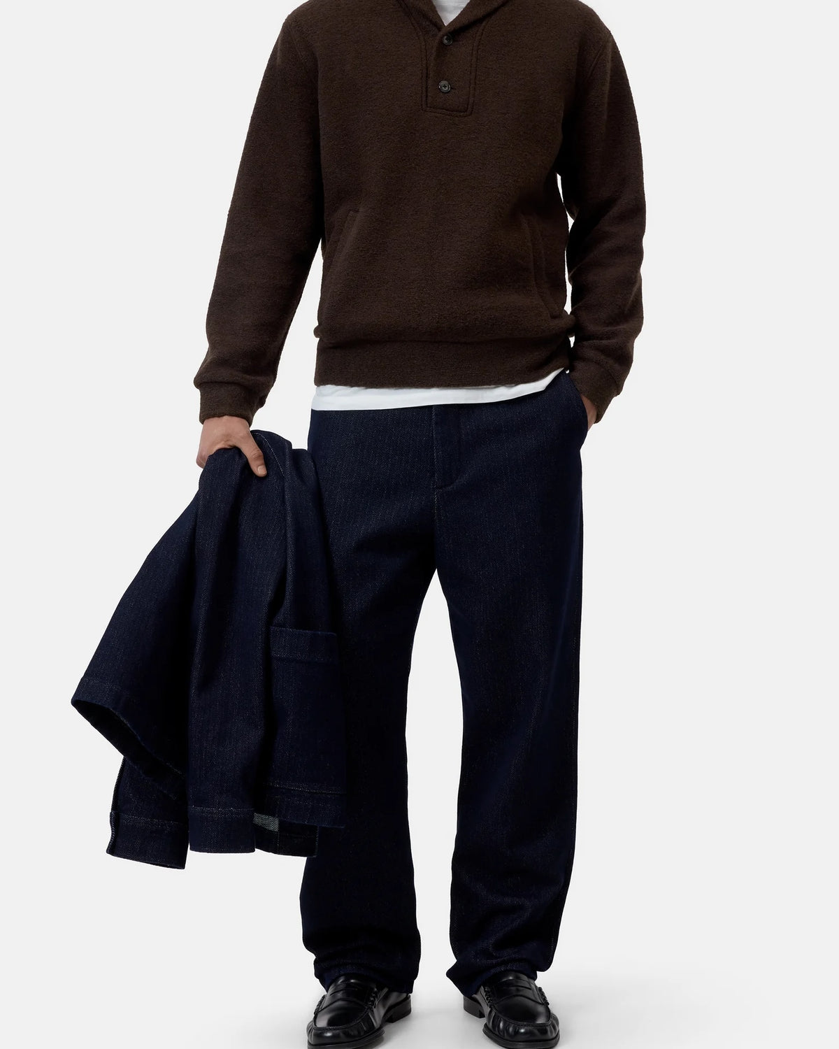 Closed Wool Fleece Sweatshirt - Espresso Brown Men's Tops - Sloane Boutique