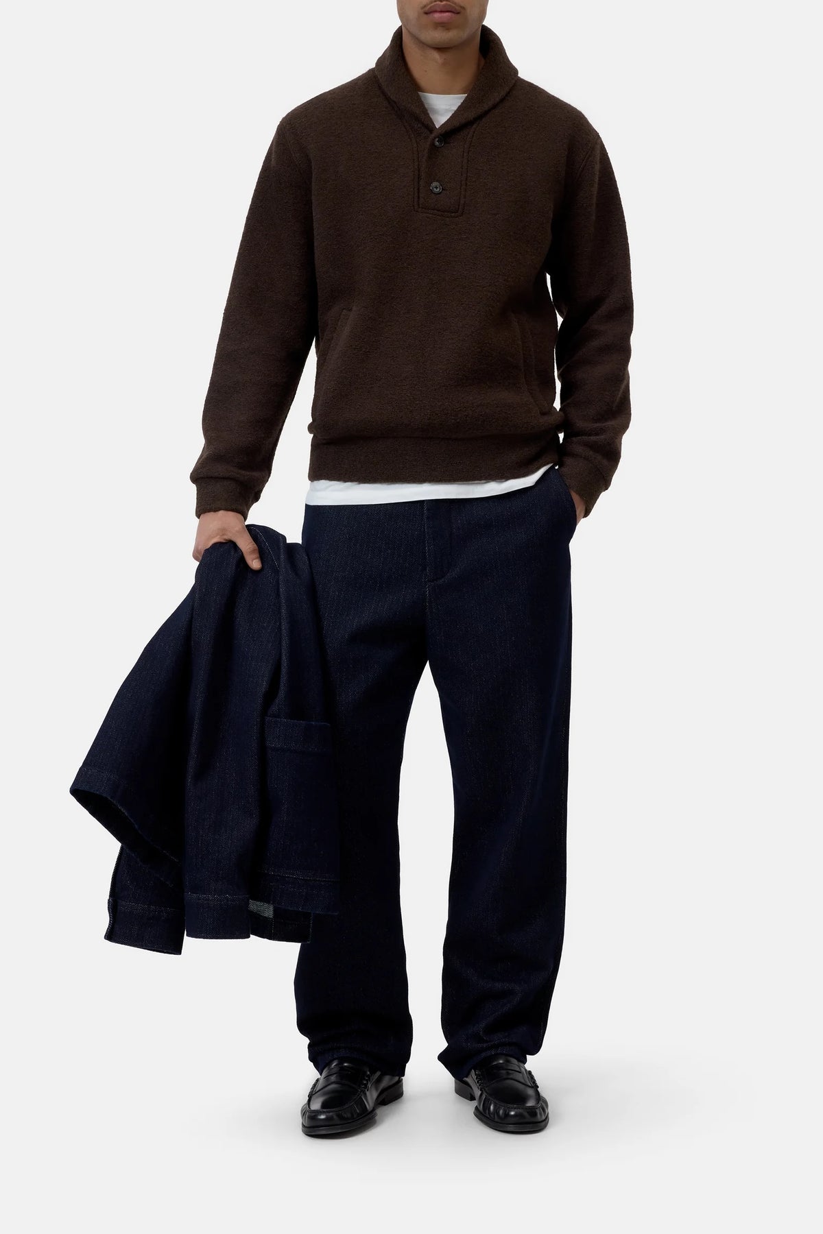 Closed Wool Fleece Sweatshirt - Espresso Brown Men's Tops - Sloane Boutique