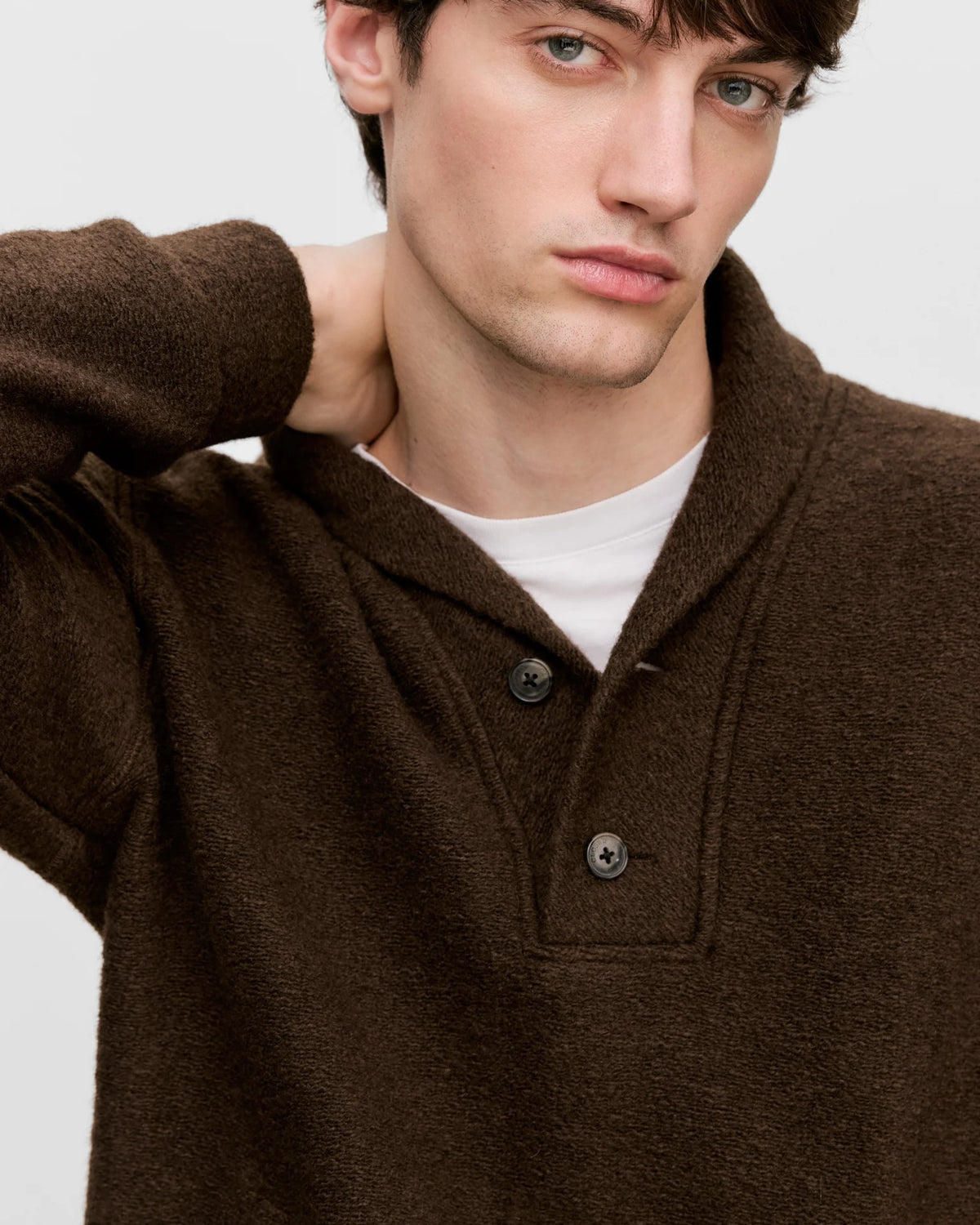 Closed Wool Fleece Sweatshirt - Espresso Brown Men's Tops - Sloane Boutique