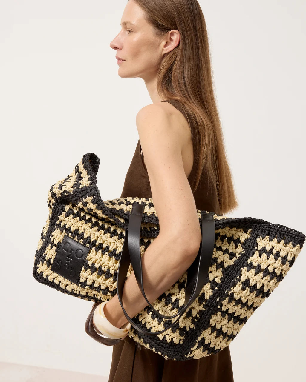 CLOSED Woven Bag - Black Handbags - Sloane Boutique