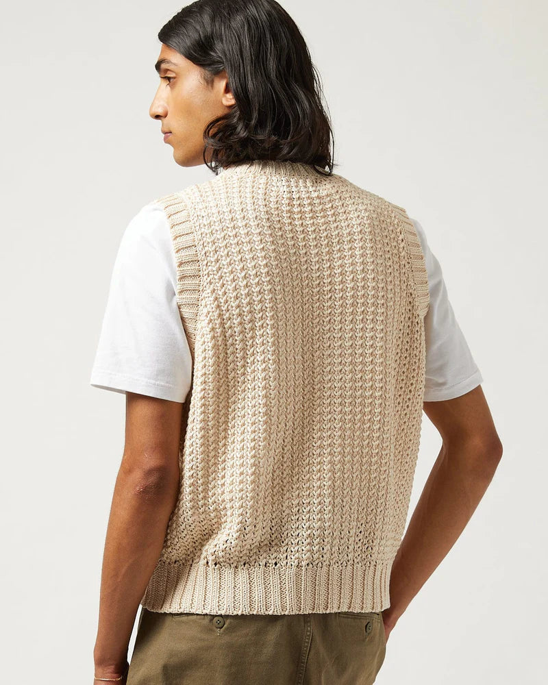 Corridor Mercerized Sweater Vest - Natural Men's Tops - Sloane Boutique