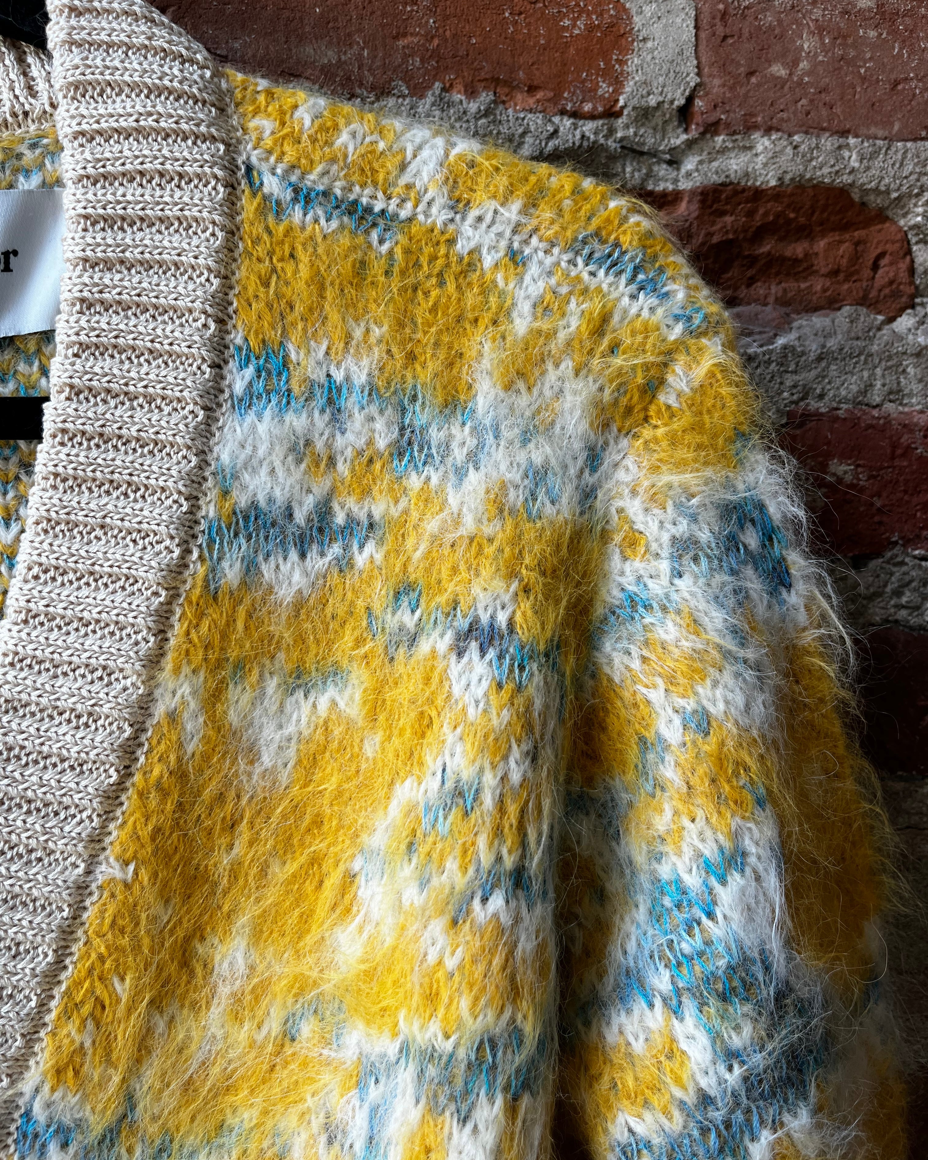 Corridor Mohair Camo Cardigan - Yellow Men's Tops - Sloane Boutique