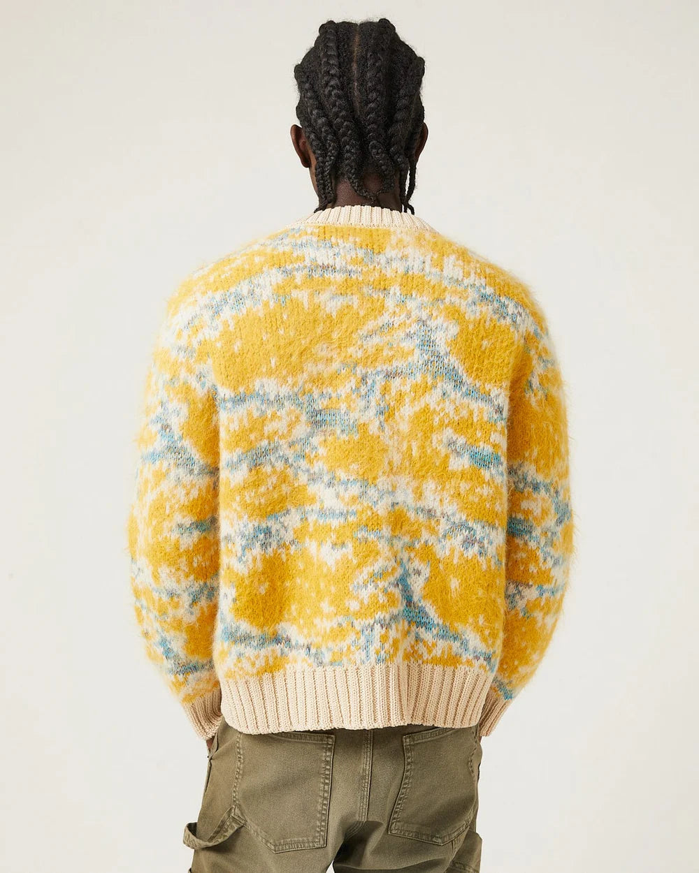 Corridor Mohair Camo Cardigan - Yellow Men's Tops - Sloane Boutique