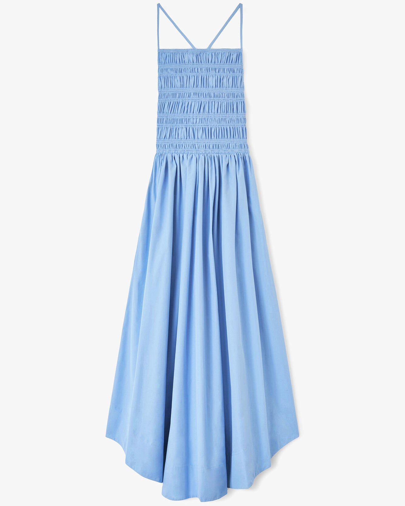 GANNI Compact Poplin Long Smocked Dress - Azurine Dresses - Sloane Boutique