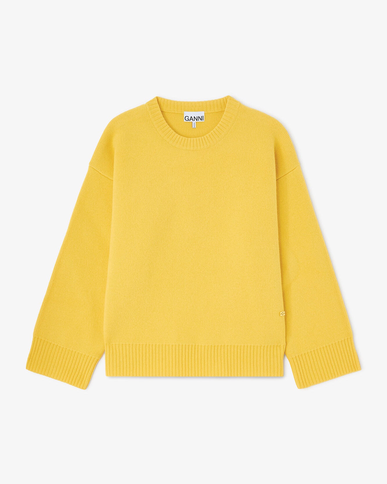 Ganni Double Knit Oversized Sweater - Lemon Women's Tops - Sloane Boutique