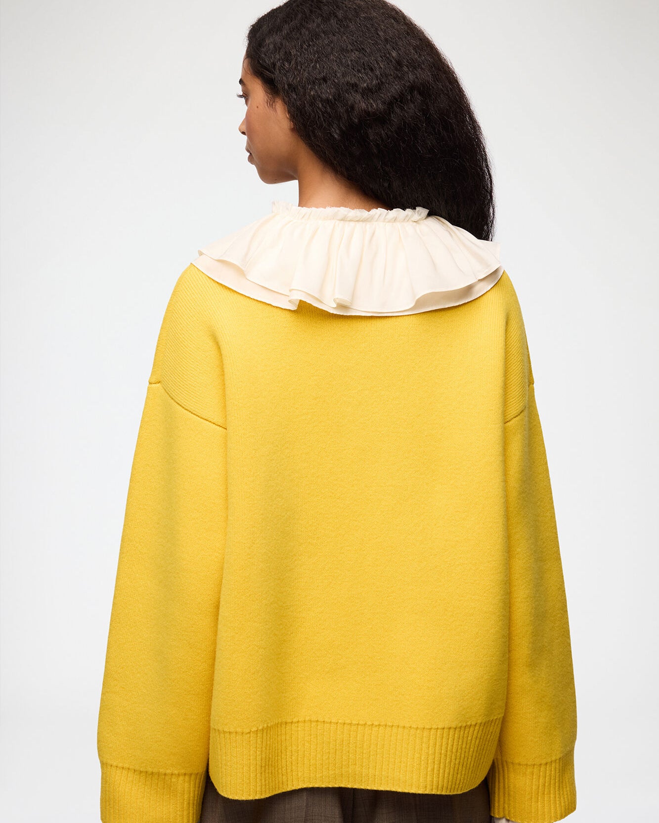 Ganni Double Knit Oversized Sweater - Lemon Women's Tops - Sloane Boutique