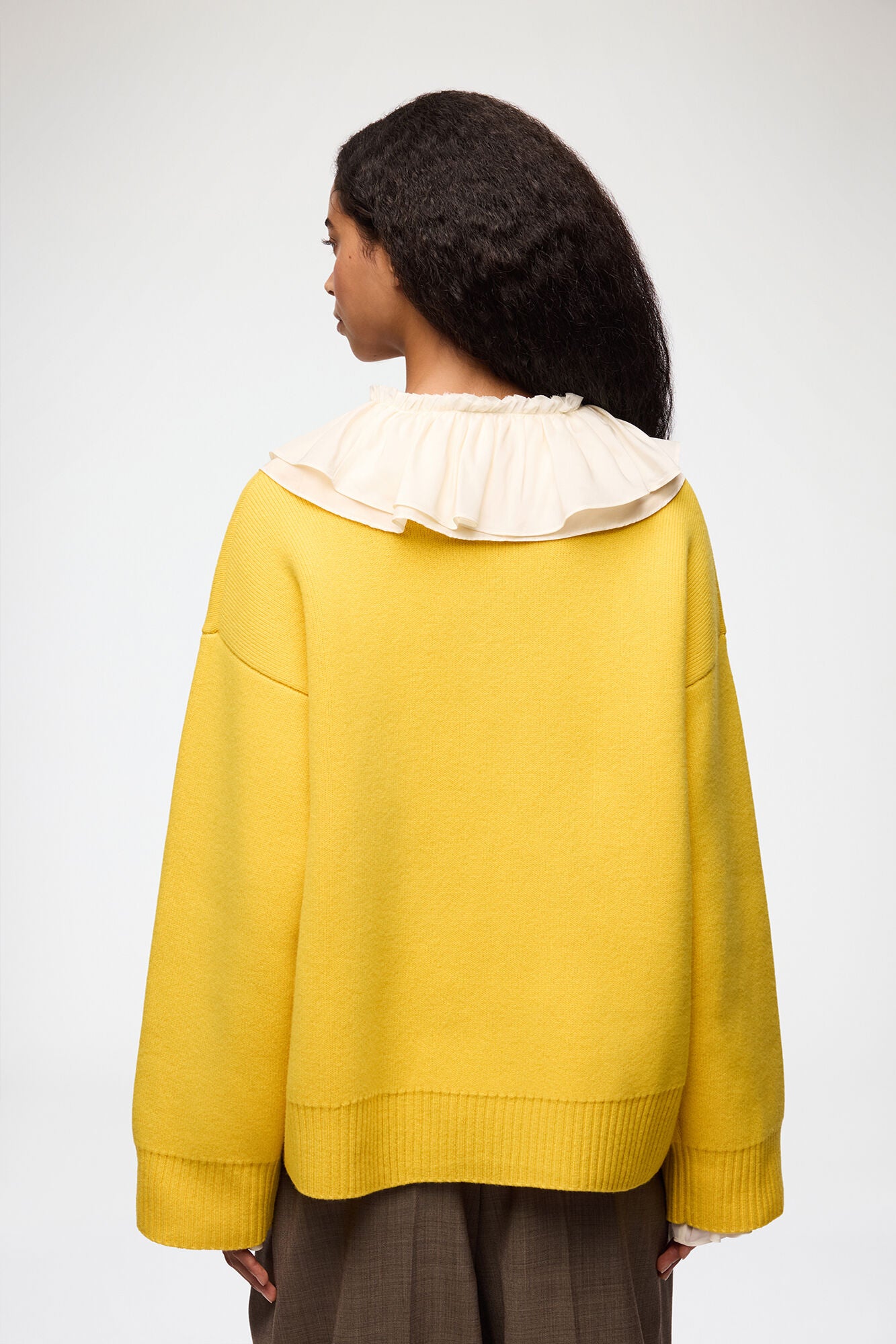 Ganni Double Knit Oversized Sweater - Lemon Women's Tops - Sloane Boutique