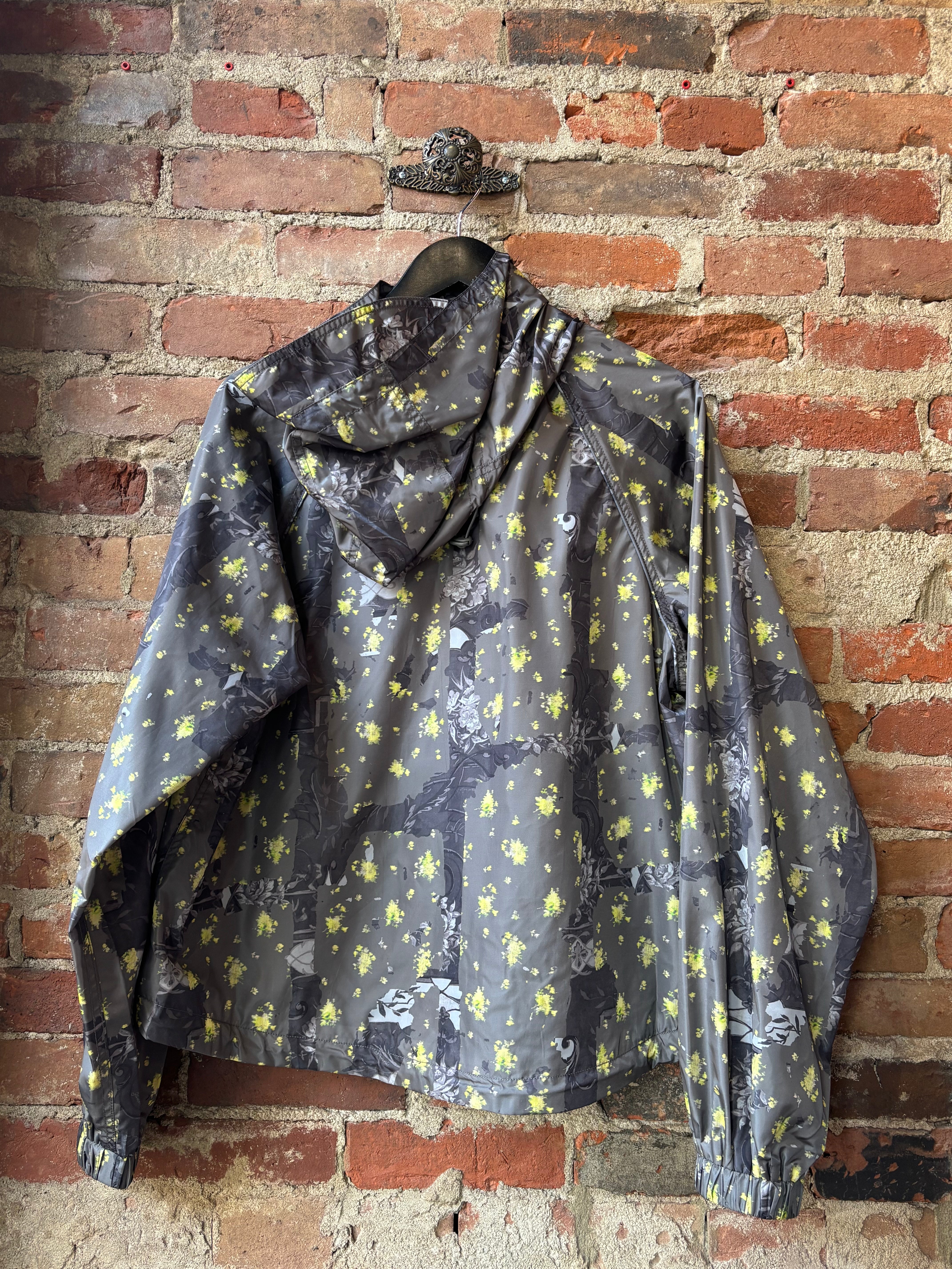 GANNI Flyweight Nylon Hooded Jacket - Printed Black Sand Outerwear - Sloane Boutique