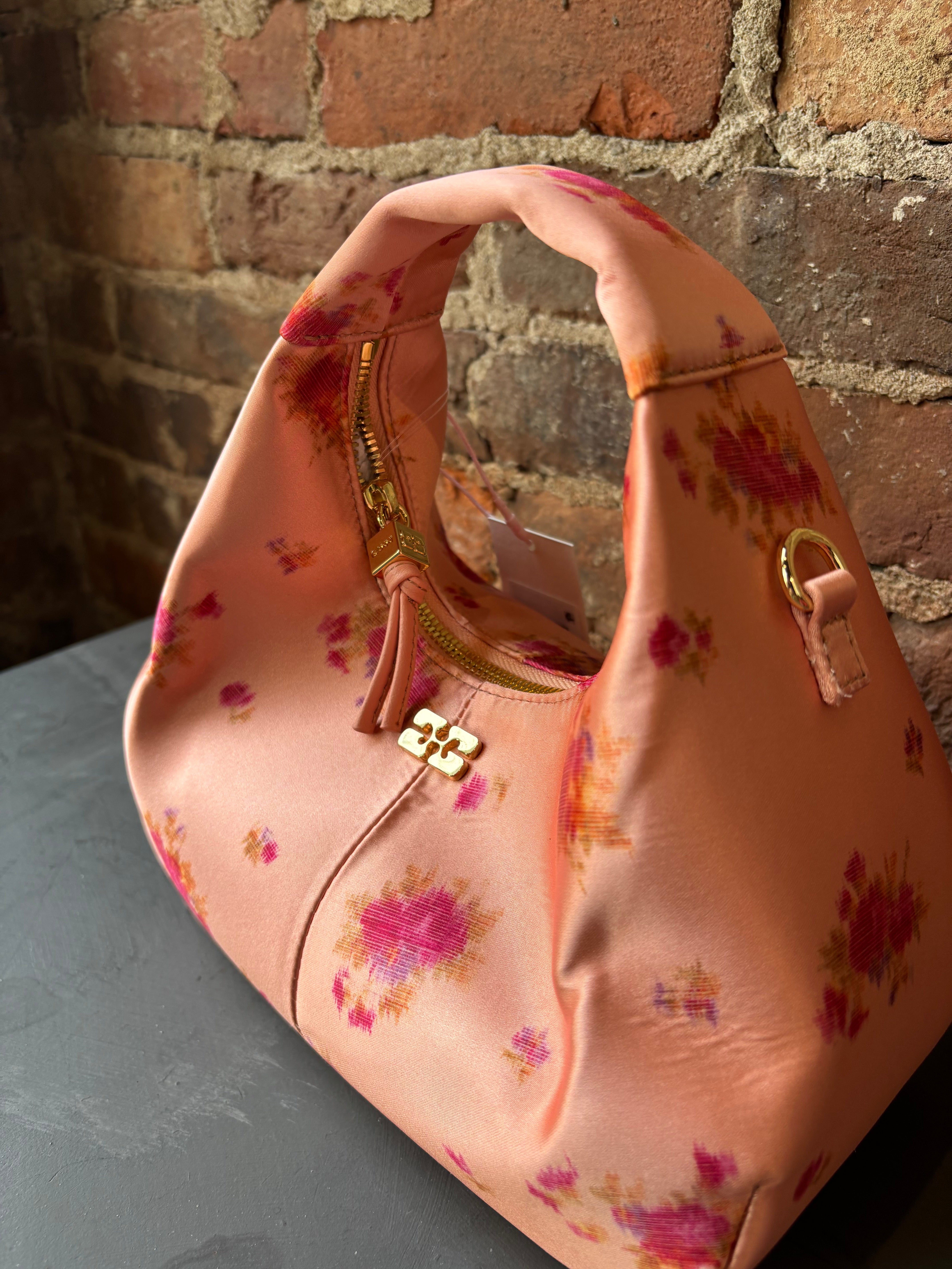 GANNI Hobo Mini Printed Satin - Lantana Handbags - Sloane Boutique