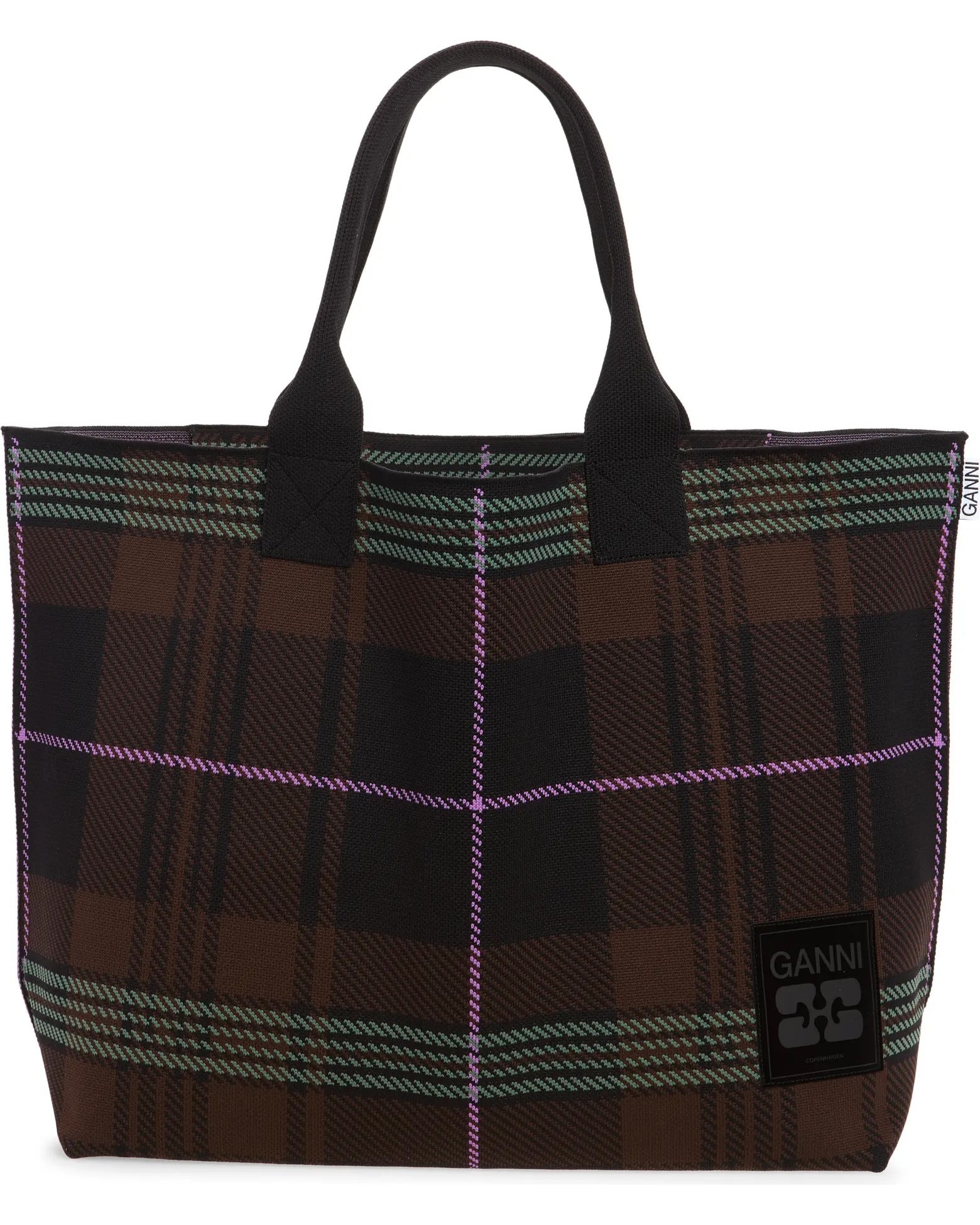 Ganni Knit Easy Shopper - Chicory Coffee Handbags - Sloane Boutique