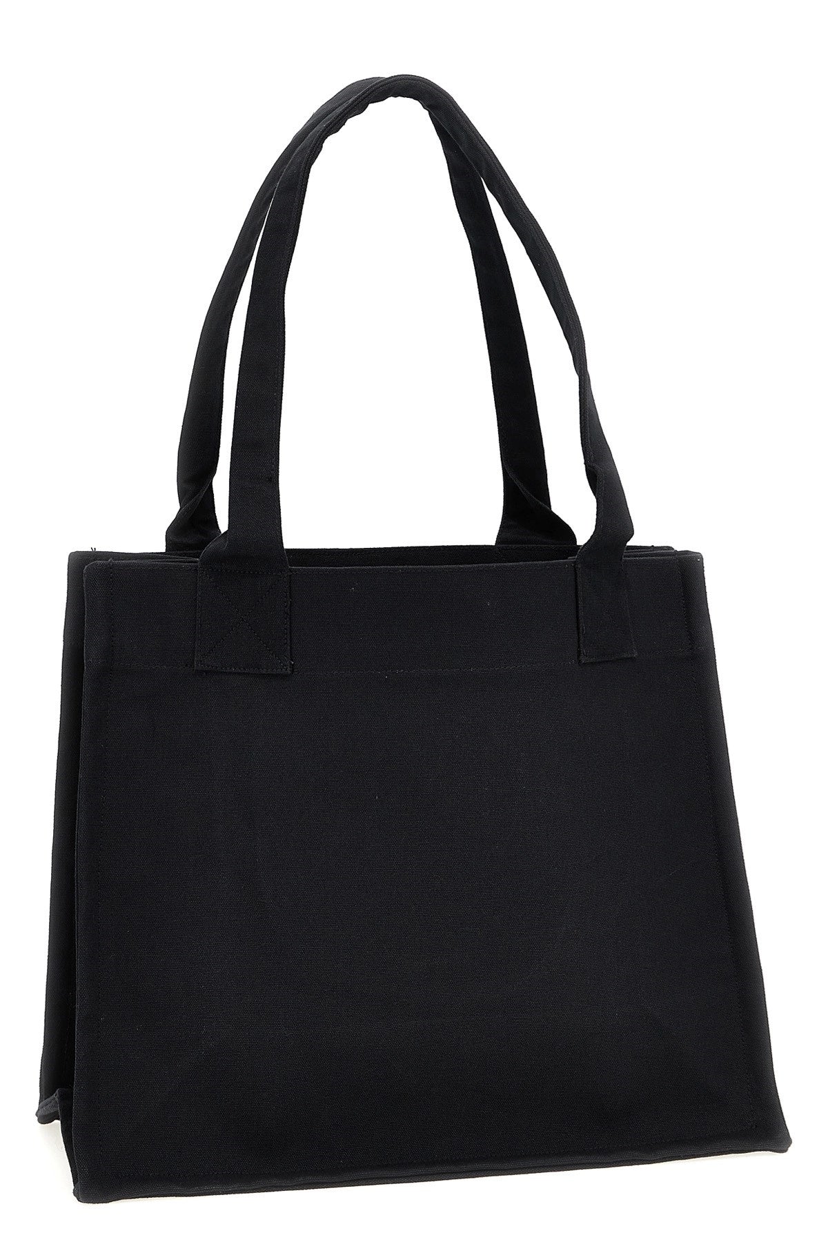 Ganni Large Easy Shopper Contrasted Logo Pocket - Phantom Handbags - Sloane Boutique