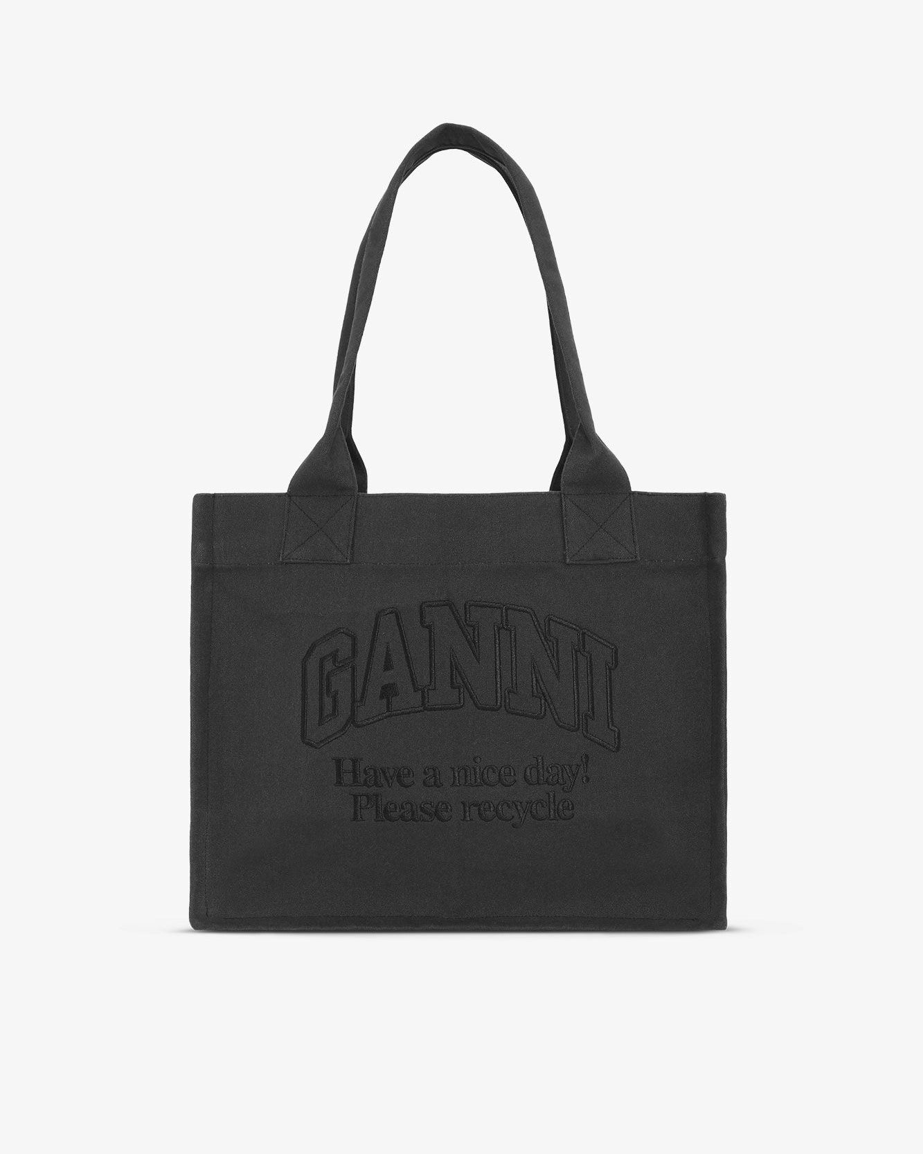Ganni Large Easy Shopper Tote - Phantom Accessories - Sloane Boutique