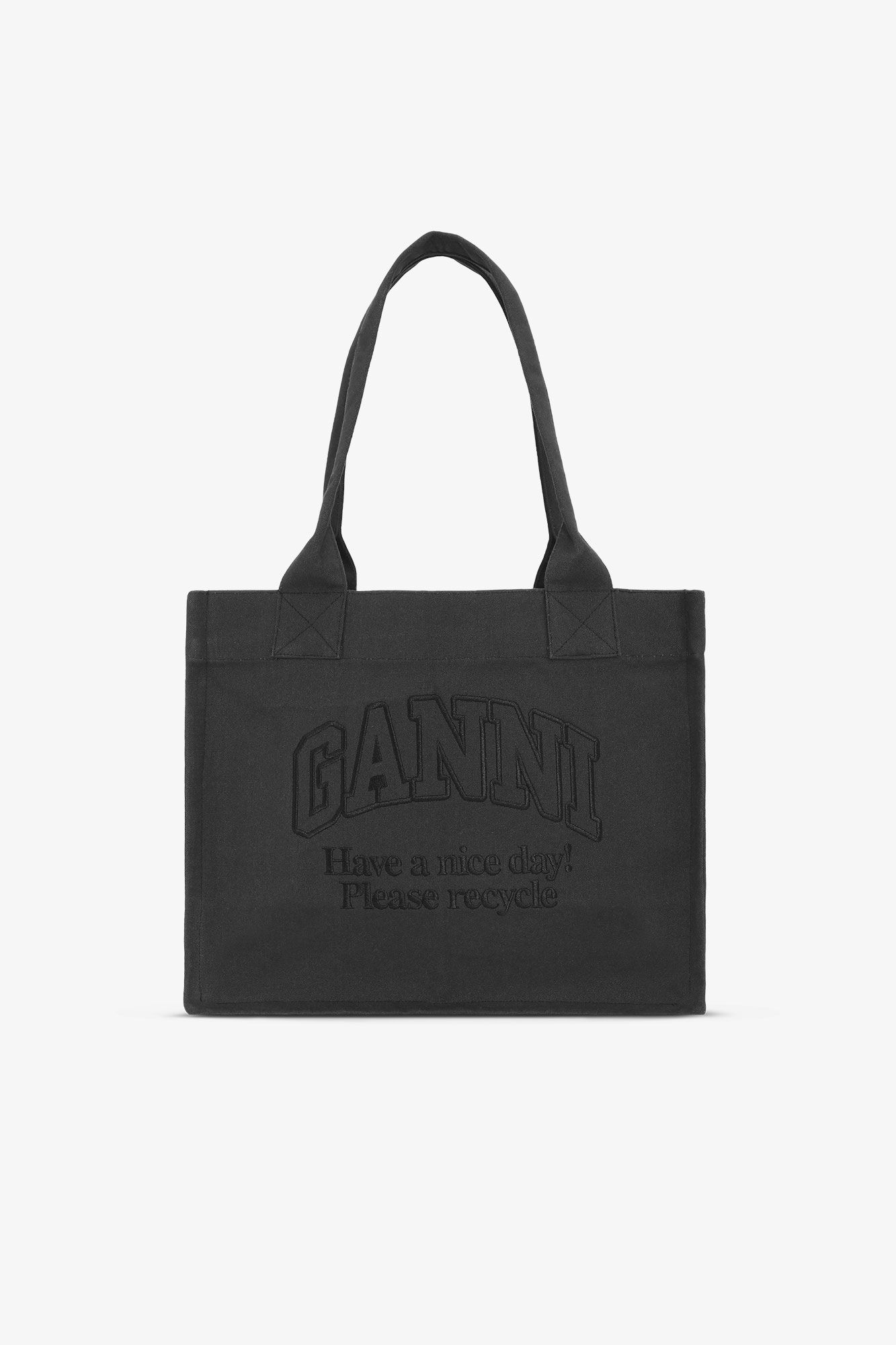 Ganni Large Easy Shopper Tote - Phantom Accessories - Sloane Boutique