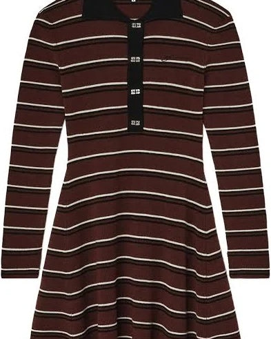 Ganni Mini Ribbed Merino Dress - Brown Dresses - Sloane Boutique
