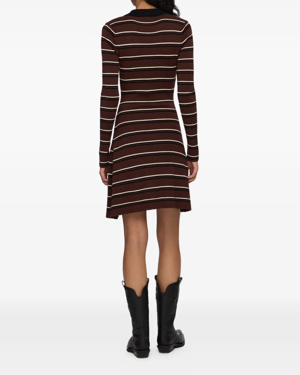 Ganni Mini Ribbed Merino Dress - Brown Dresses - Sloane Boutique