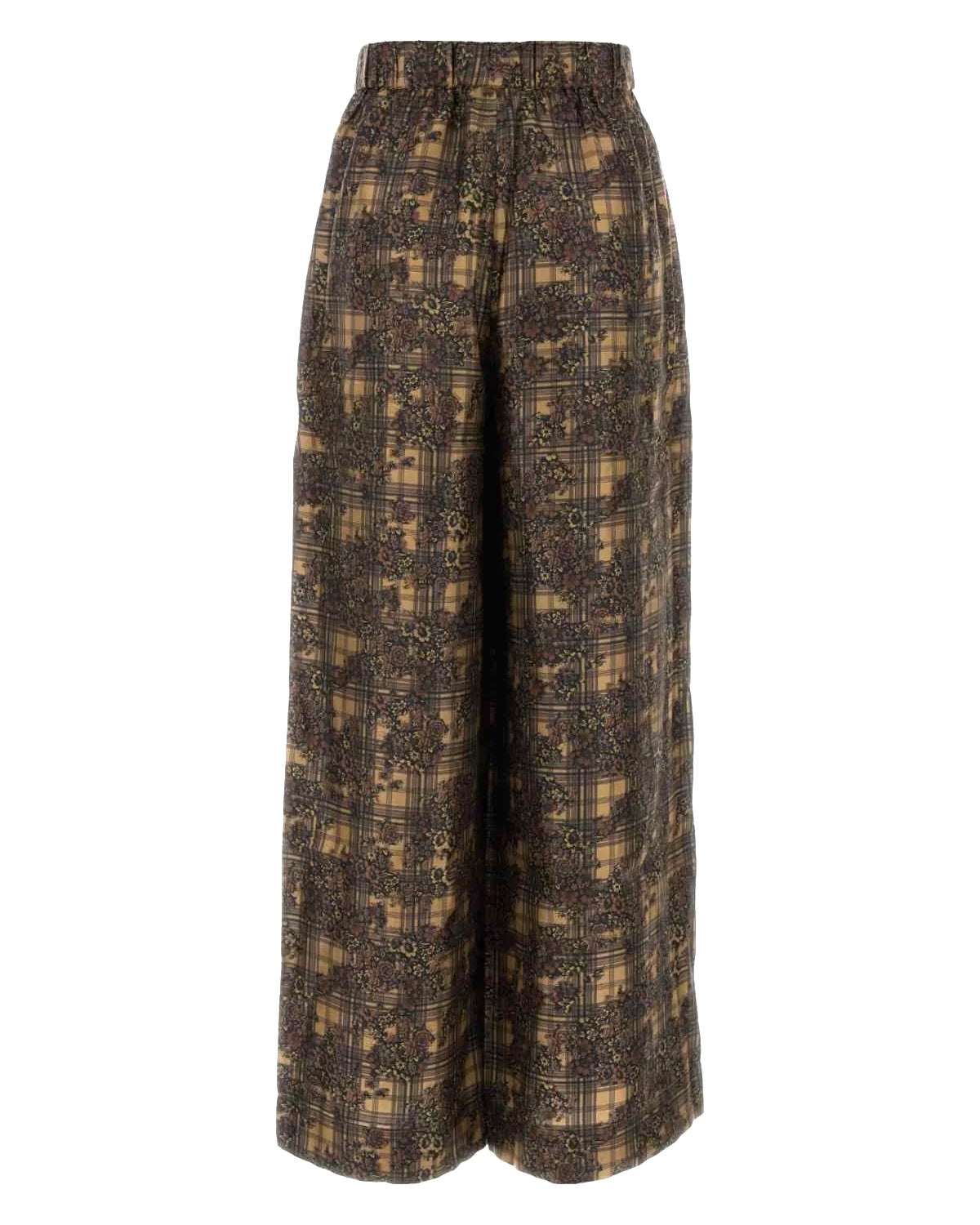 Ganni Printed Silk Twill Pant - Kelp Women's Bottoms - Sloane Boutique
