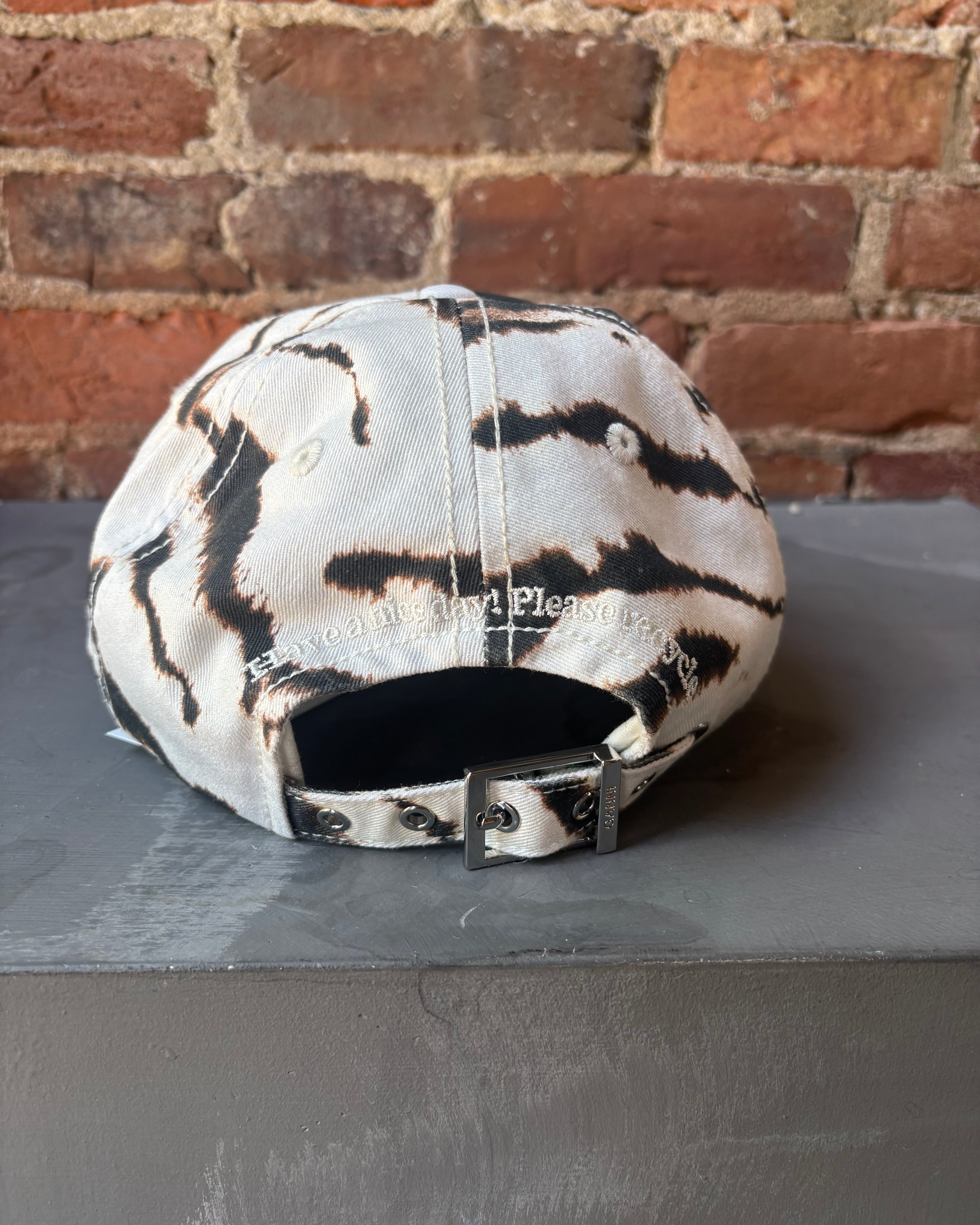 GANNI Printed Washed Cotton Canvas Cap - Egret Accessories - Sloane Boutique