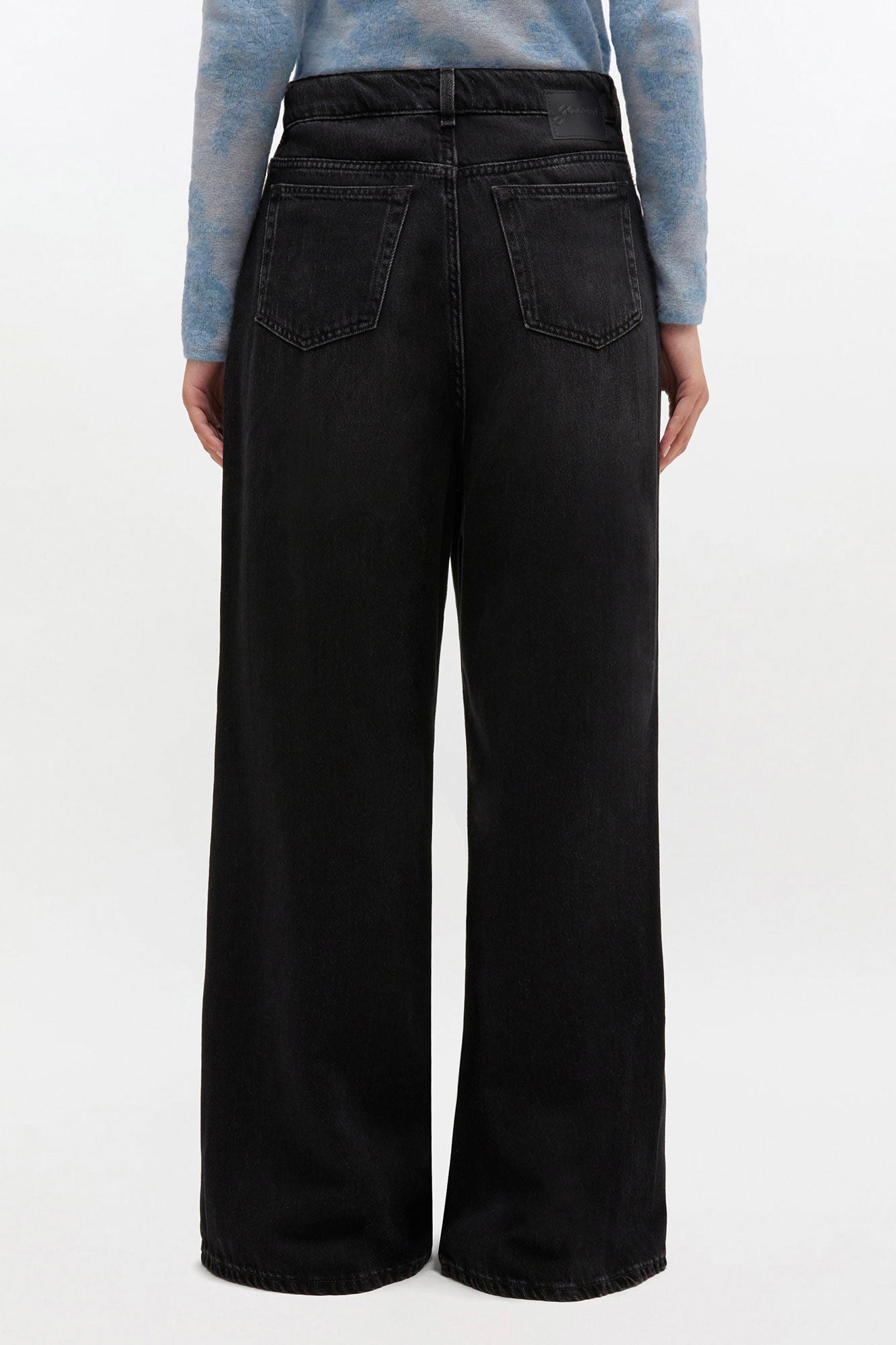 Ganni Soft Rigid Denim Baggy Jeans - Black Washed Women's Bottoms - Sloane Boutique