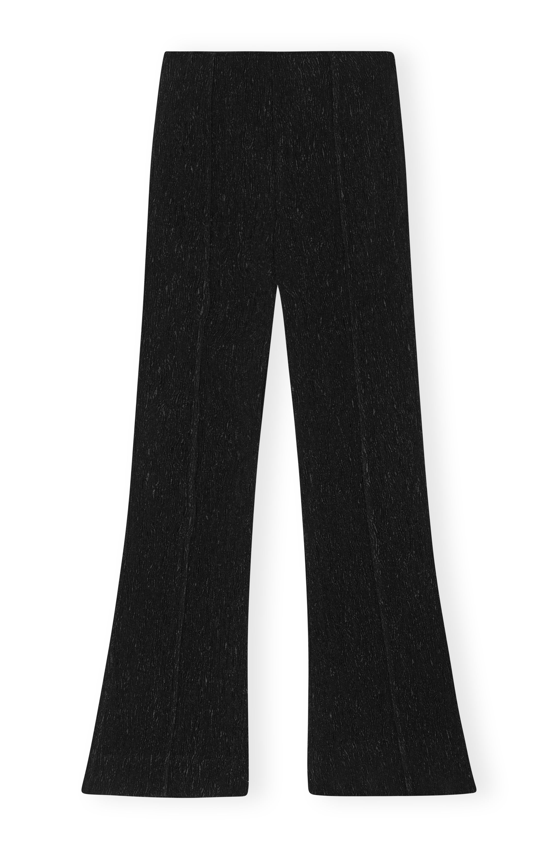 Ganni Viscose Stretch Crepe Flared Pants - Black Women's Bottoms - Sloane Boutique