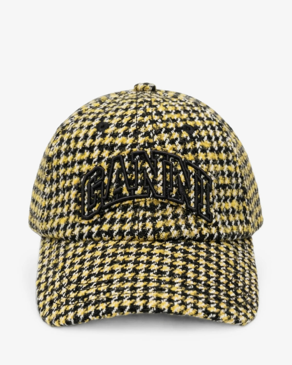 Ganni Wool Check Cap - Blazing Yellow Accessories - Sloane Boutique