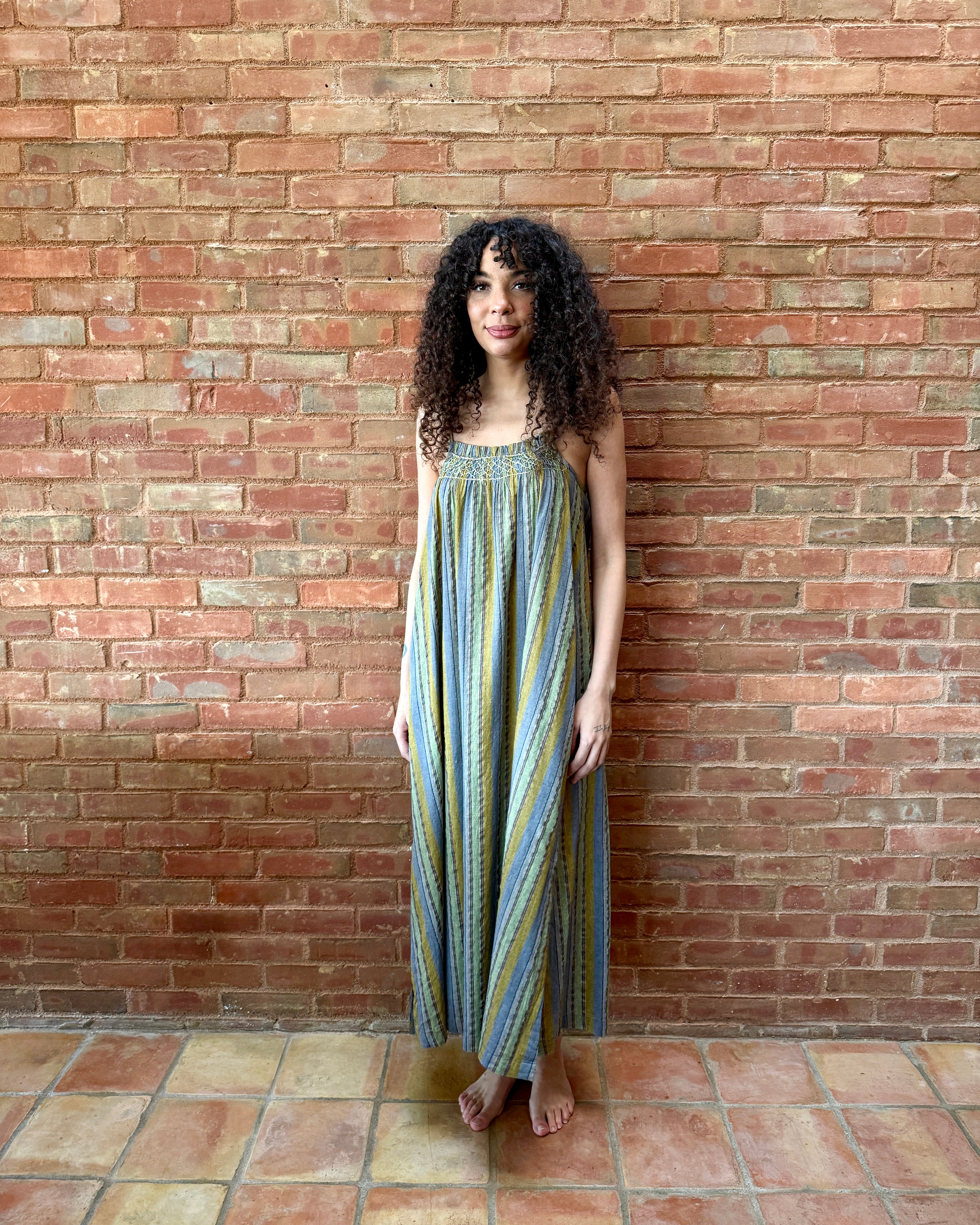HOD Paris Lexima Dress - Green Stripe Dresses - Sloane Boutique