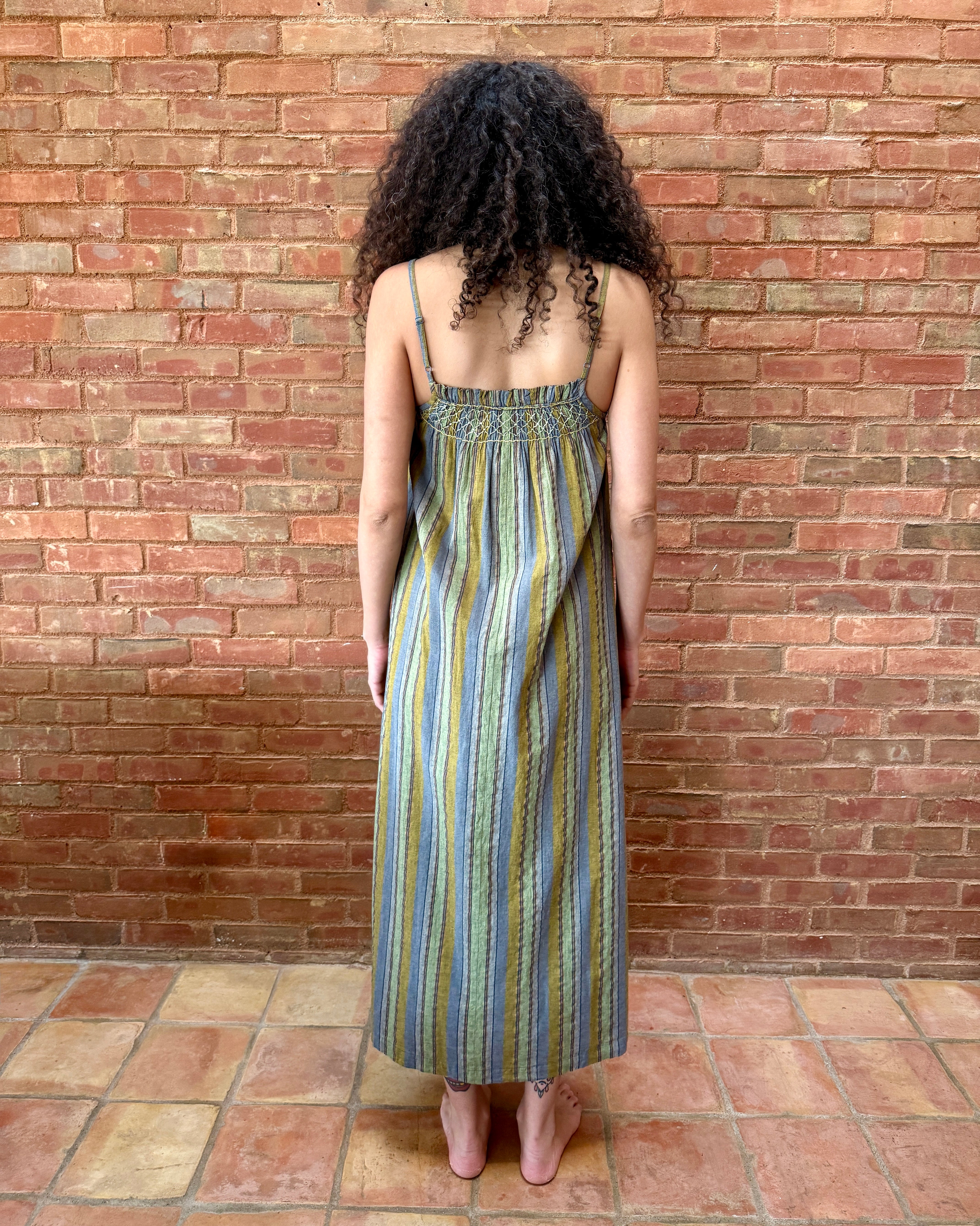 HOD Paris Lexima Dress - Green Stripe Dresses - Sloane Boutique