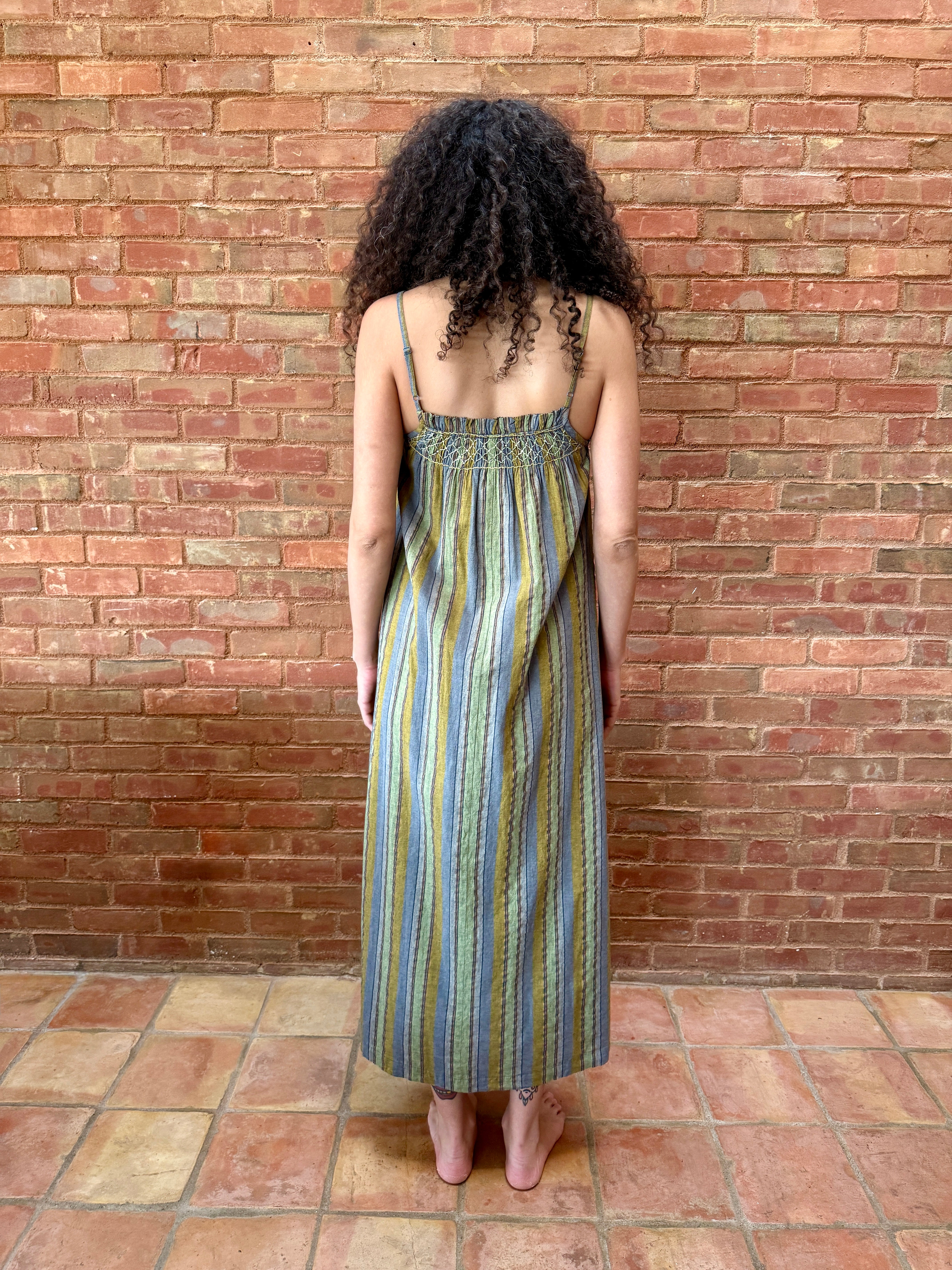 HOD Paris Lexima Dress - Green Stripe Dresses - Sloane Boutique