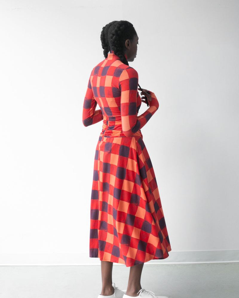 Hope For Flowers Draped Turtle Dress - Gingham Dresses - Sloane Boutique
