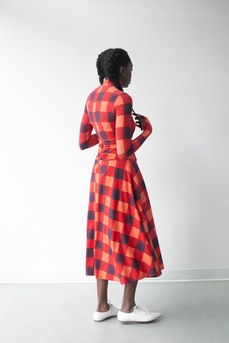 Hope For Flowers Draped Turtle Dress - Gingham Dresses - Sloane Boutique