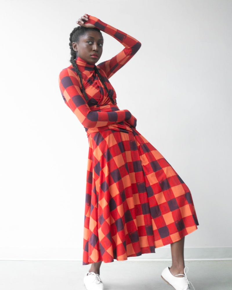 Hope For Flowers Draped Turtle Dress - Gingham Dresses - Sloane Boutique