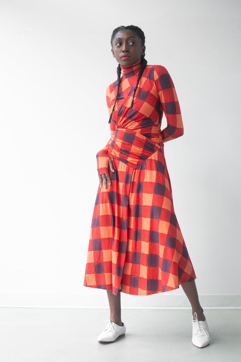 Hope For Flowers Draped Turtle Dress - Gingham Dresses - Sloane Boutique