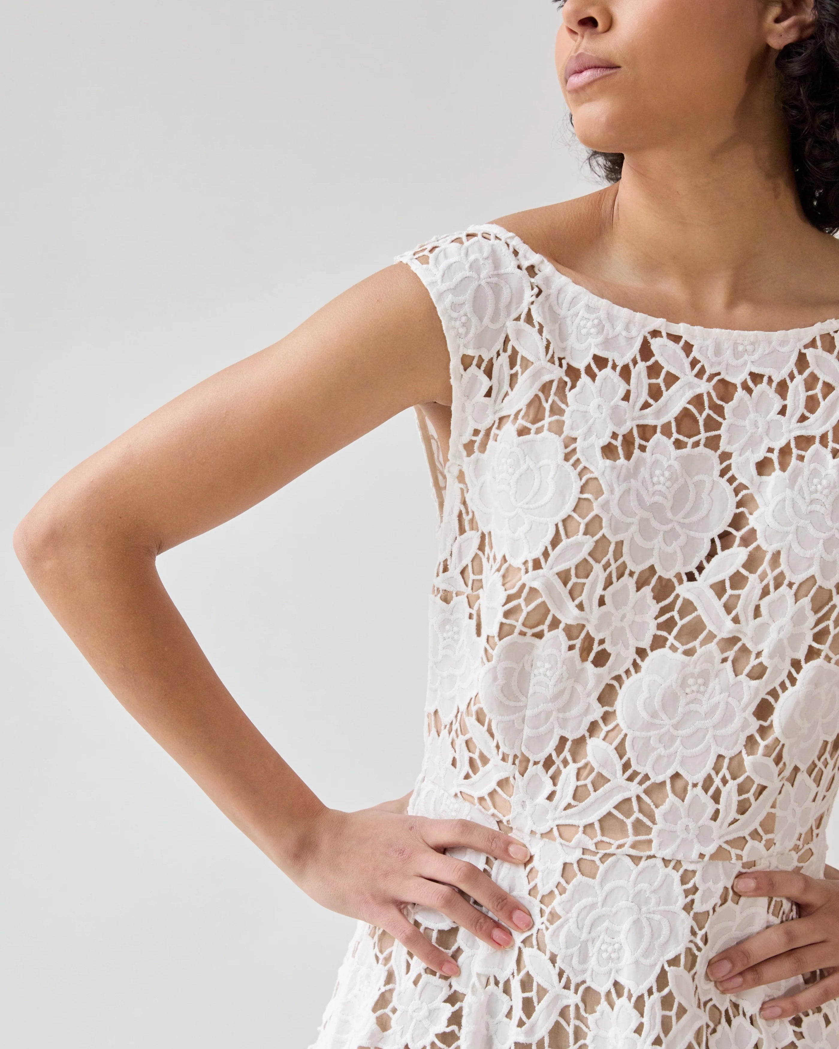 Hope For Flowers Flared Frock - White Embroidery Dresses - Sloane Boutique