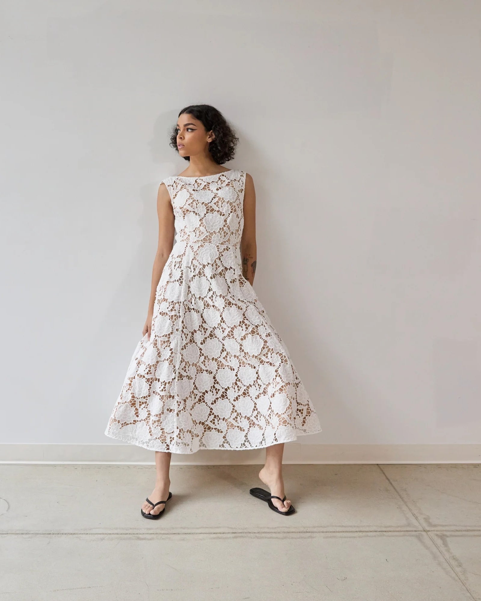 Hope For Flowers Flared Frock - White Embroidery Dresses - Sloane Boutique