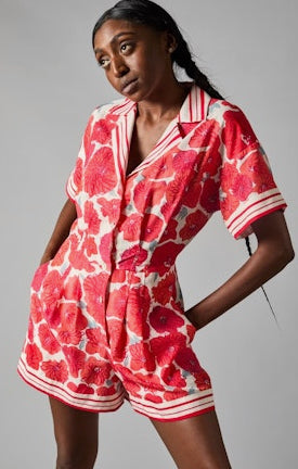 Hope For Flowers Shirtwaist Romper - Poppy Scarf Women's Tops - Sloane Boutique