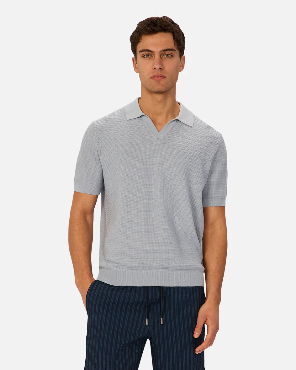 INDUSTRIE Alicante Polo - Aqua Men's Tops - Sloane Boutique