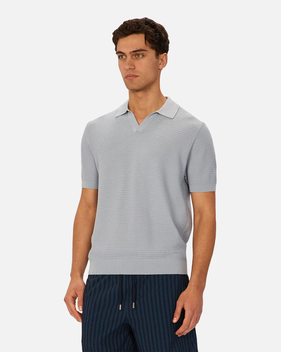 INDUSTRIE Alicante Polo - Aqua Men's Tops - Sloane Boutique