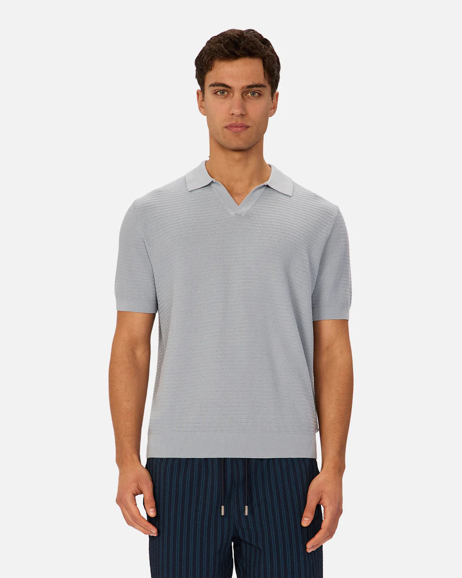 INDUSTRIE Alicante Polo - Aqua Men's Tops - Sloane Boutique