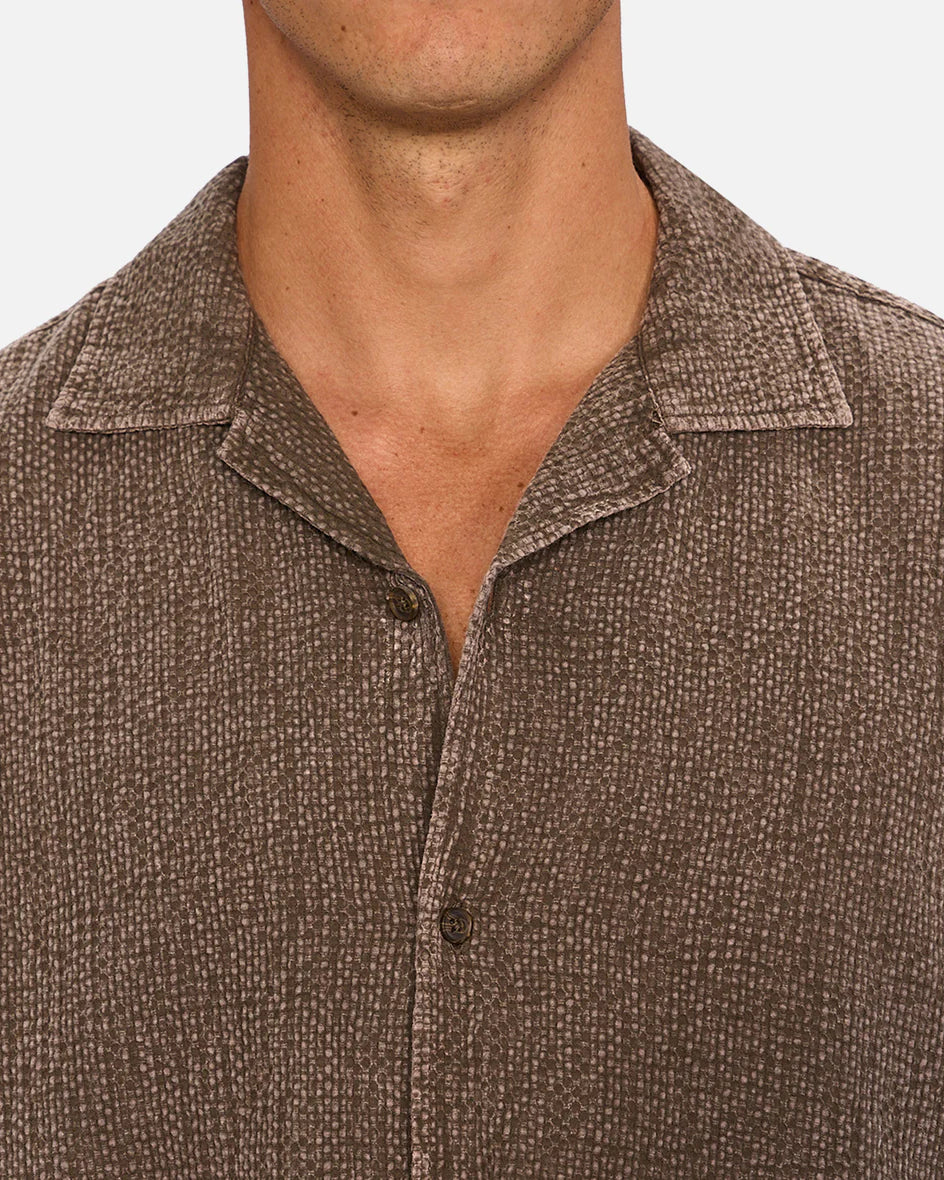 INDUSTRIE Canyon Short Sleeve Shirt - Bark Men's Tops - Sloane Boutique