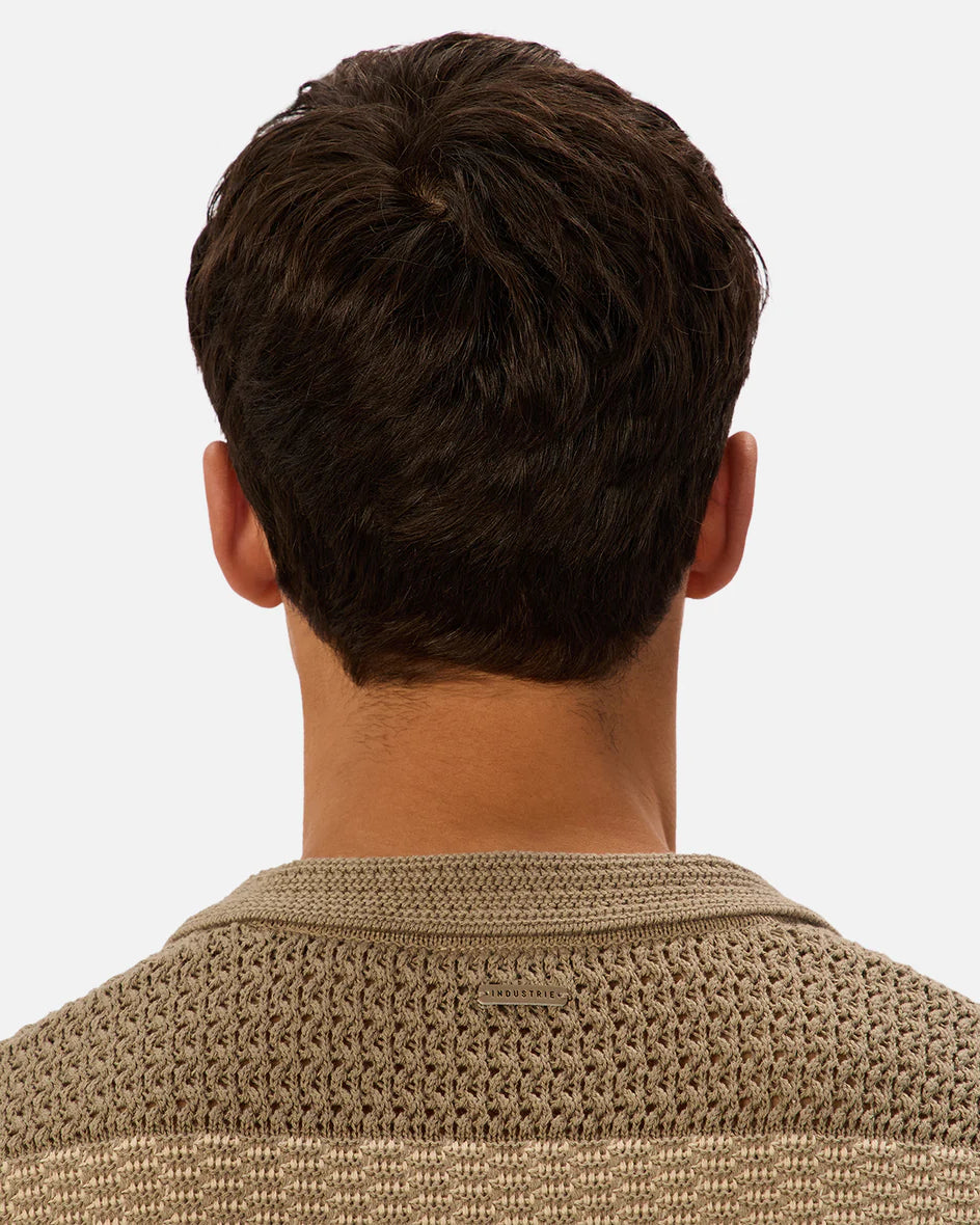 INDUSTRIE Menorca Polo - Olive / Stone Men's Tops - Sloane Boutique
