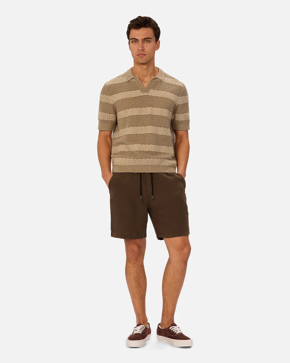 INDUSTRIE Menorca Polo - Olive / Stone Men's Tops - Sloane Boutique